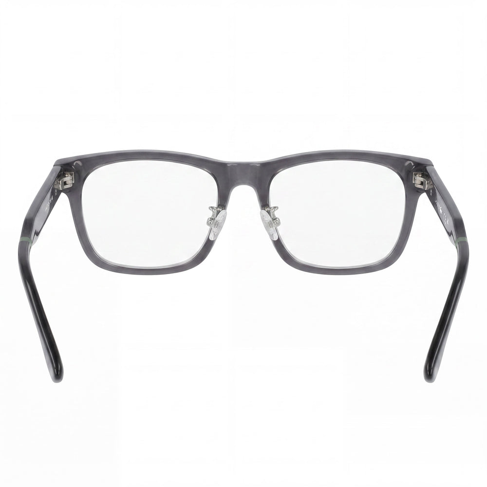 Gafas LACOSTE L2994lb unisex con montura transparente gris oscuro de acetato, lente de 52 mm, puente de 18 mm y patilla de 145 mm