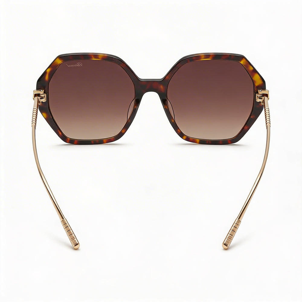 Gafas de sol Chopard Sch370m para mujer, de acetato de celulosa habana oscuro con lentes degradadas marrones, protección UV 57-19-135