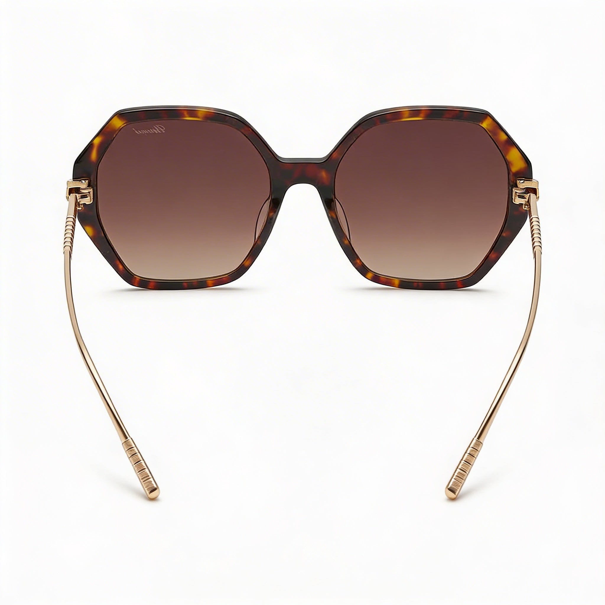 Chopard Sch370m Women's Dark Havana Cellulose Acetate Sunglasses with Brown Gradient Lenses, UV Protection 57-19-135, Photo 3