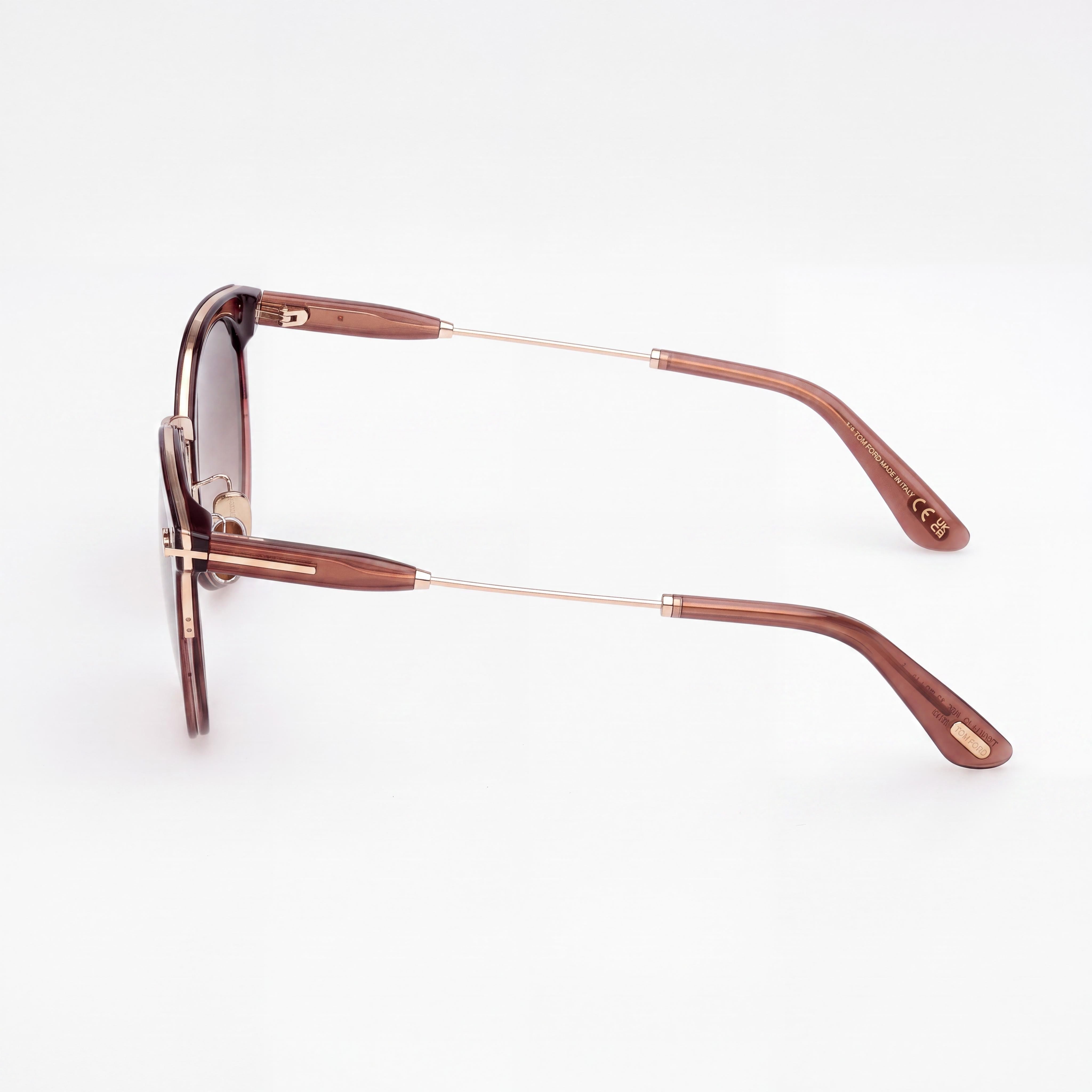 Gafas Tom Ford Ft1244-k unisex de montura inyectada color marrón claro no polarizadas, tamaño de montura 54/22/145, Photo 3
