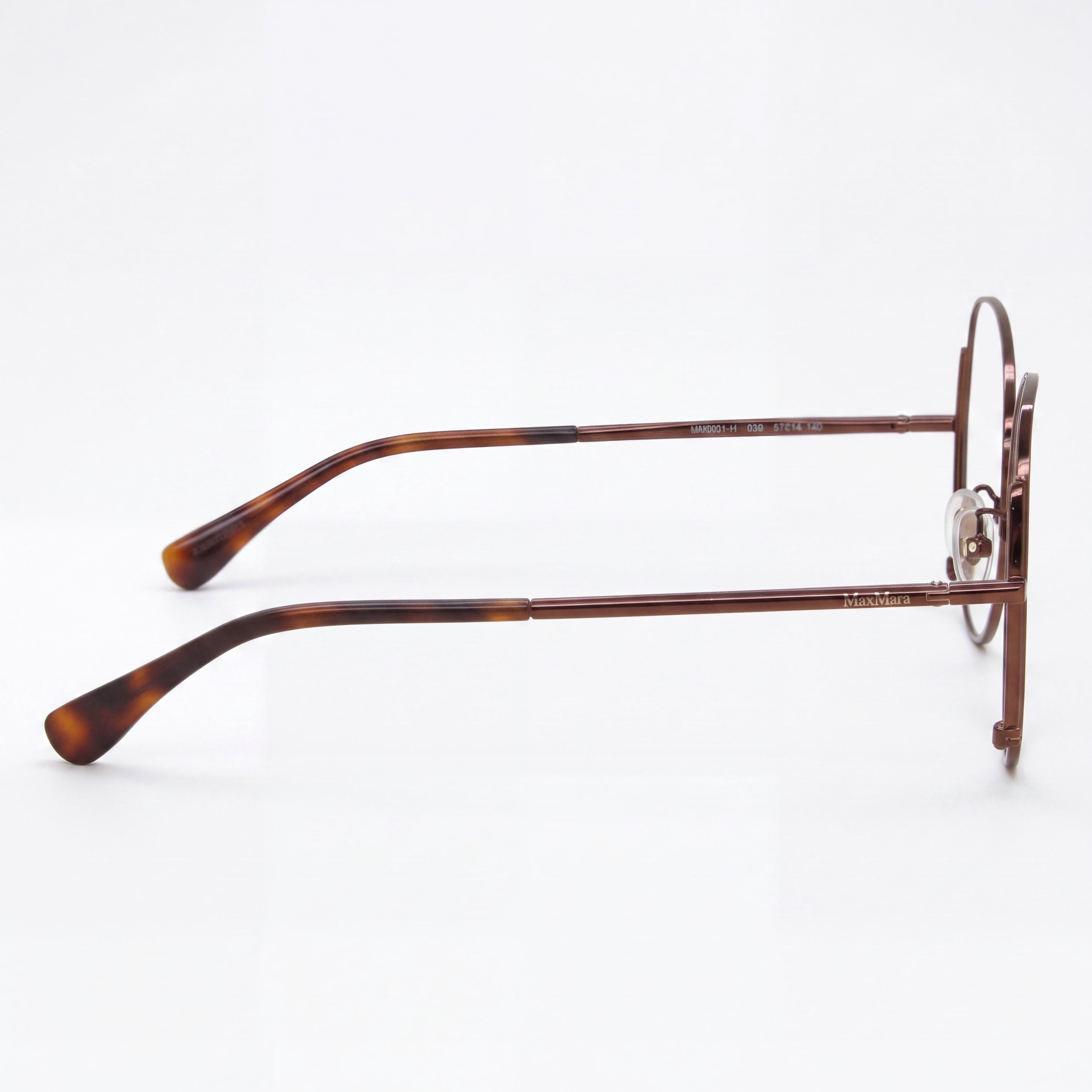 MaxMara MM5001-H Women's Shiny Dark Bronze Metal Prescription Eyeglasses Frame 57-14-140, Photo 2