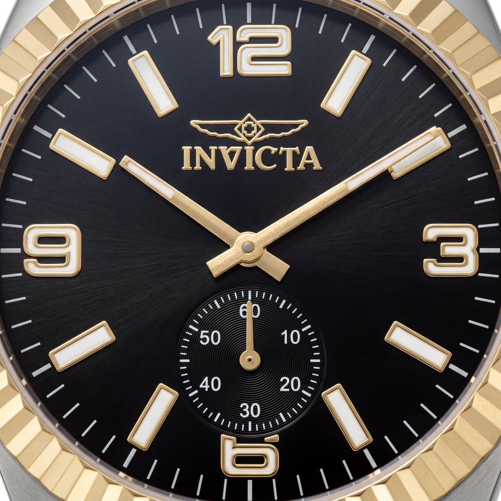 Invicta Specialty 49384 Reloj de Cuarzo para Hombre con Correa de Acero Inoxidable, Esfera Negra, 43mm