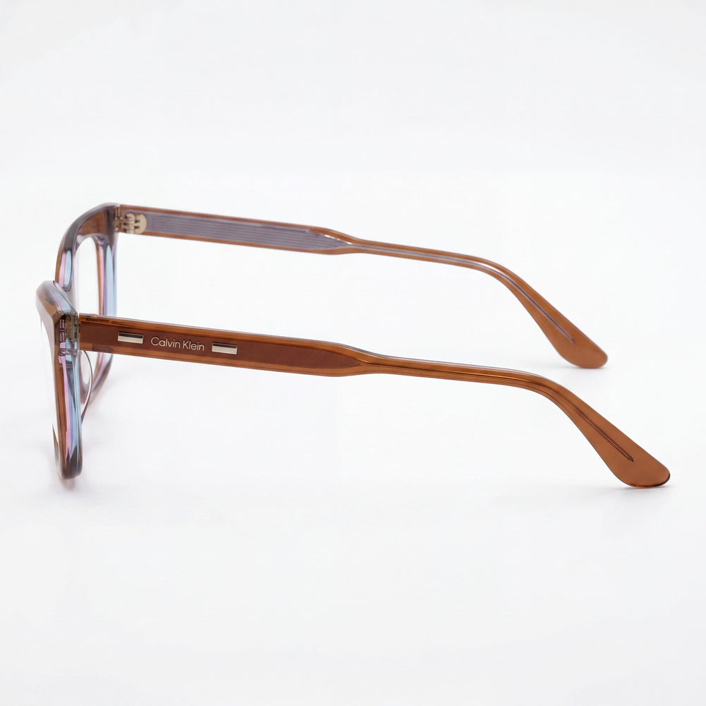 Calvin Klein Modern Women's Eyewear Frames, Acetate Material, Brown/Azure Color, Lens Width 52mm