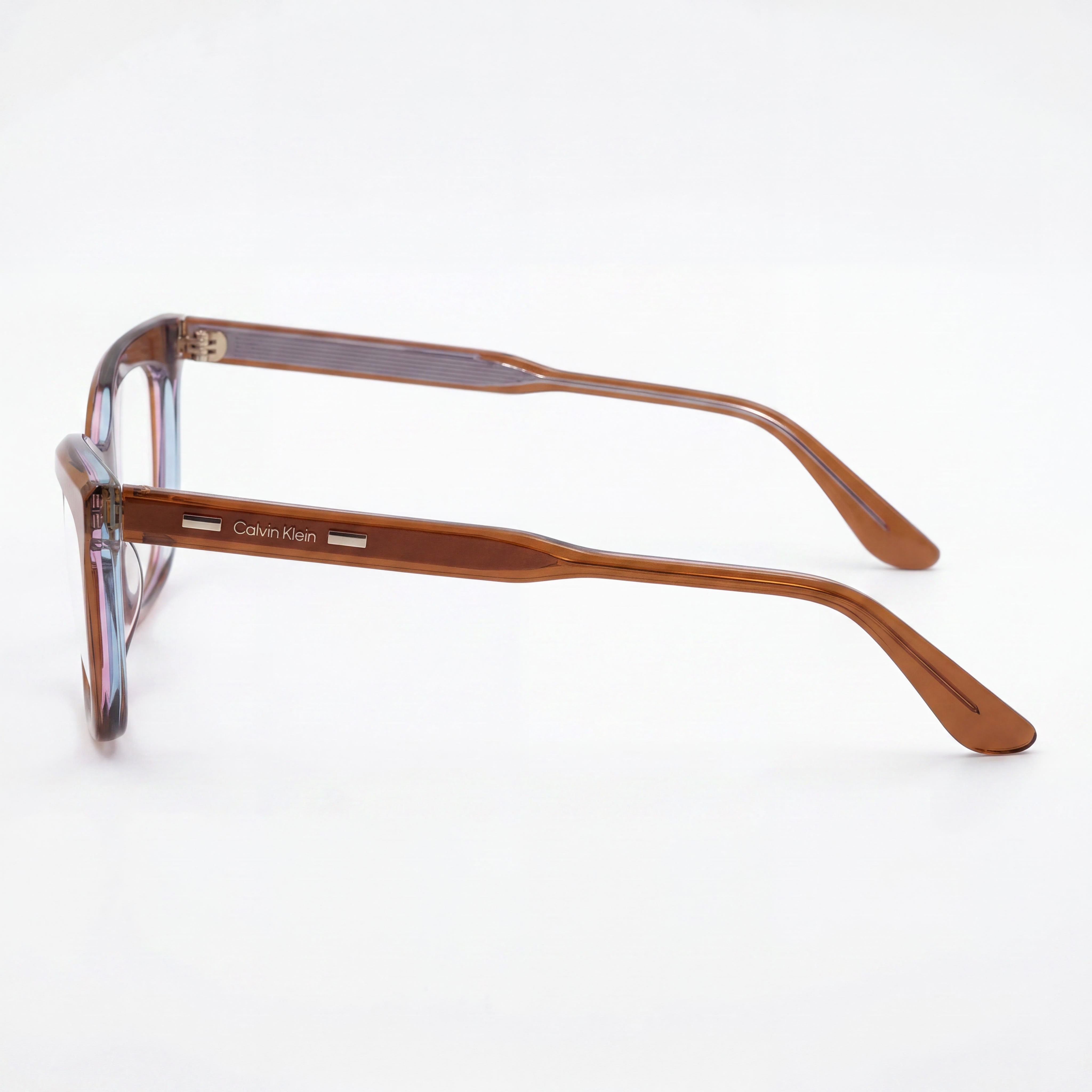 Calvin Klein Modern Women's Eyewear Frames, Acetate Material, Brown/Azure Color, Lens Width 52mm, Photo 3