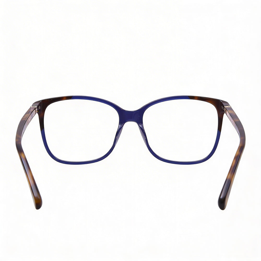kate spade new york Karlyn Gafas de mujer de plástico azul Habana, rectangulares, lente de 53 mm, puente de 16 mm, patillas de 140 mm