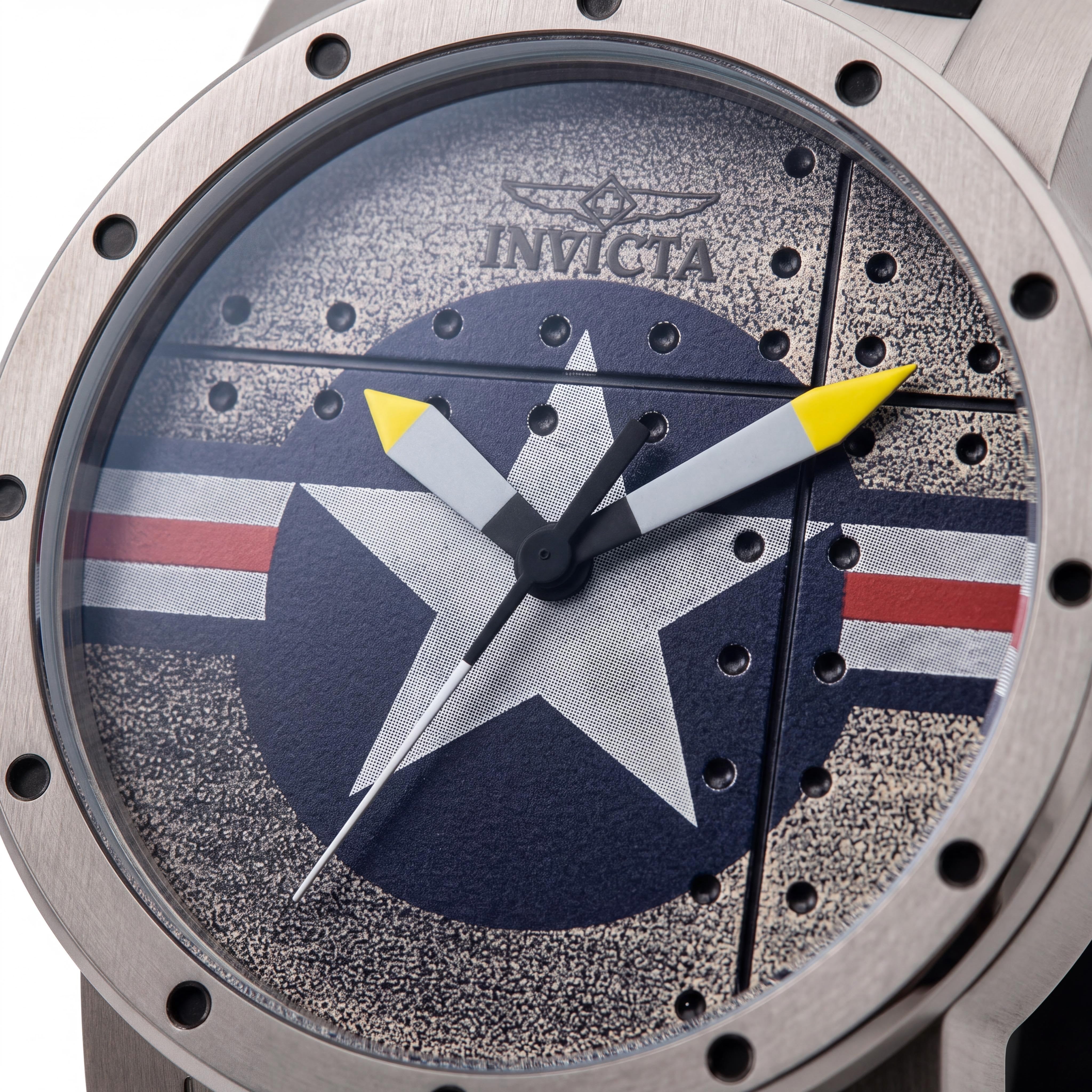 Invicta 11649 Casual Men's Black Swiss Quartz Water Resistant Titanium Sandblast Stainless Steel Case Silicone Strap Watch, Photo 2