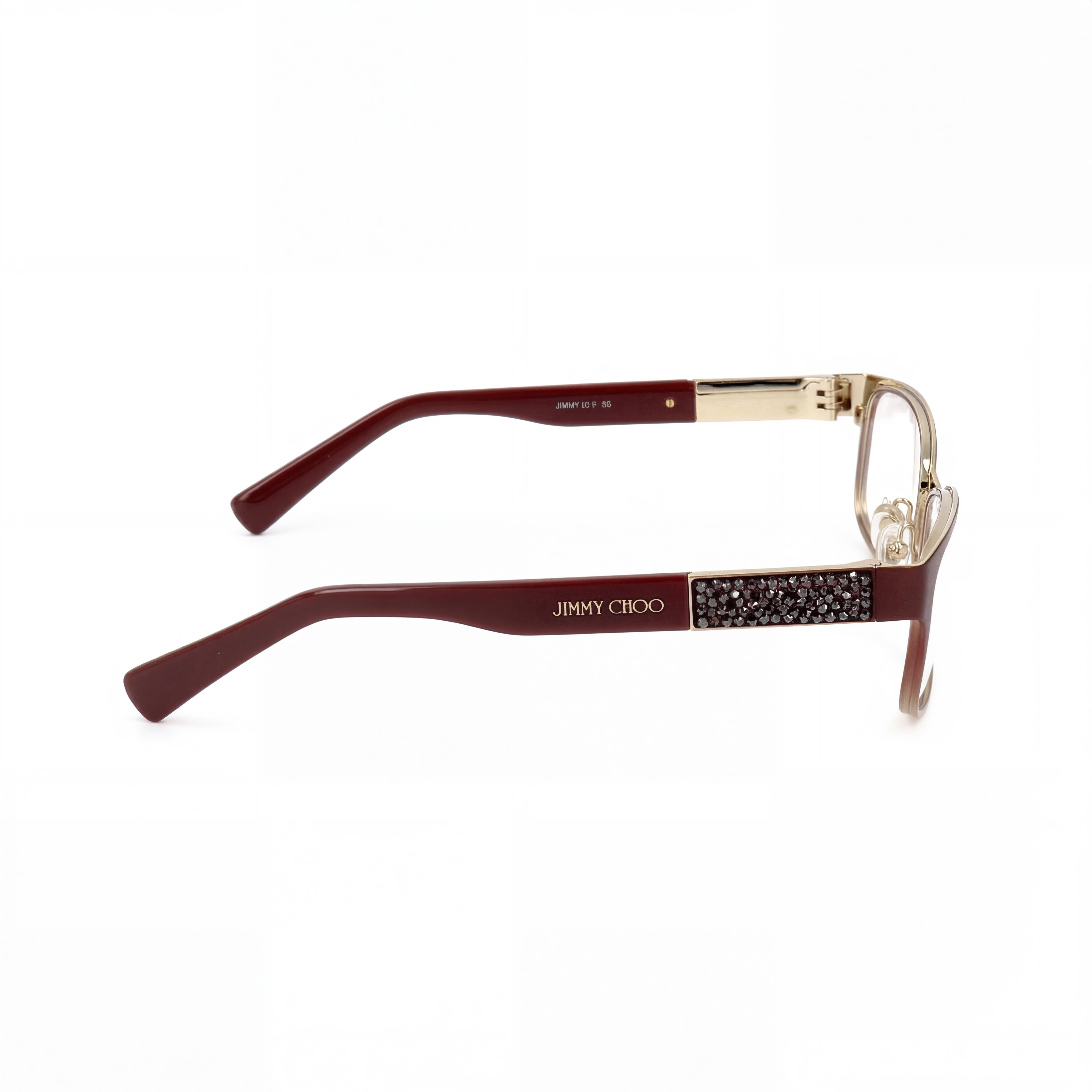Gafas Jimmy Choo Clásicas de Hombre con Montura Semi Mate Roja de Acetato de Celulosa y Lentes de Policarbonato 54mm, Photo 3