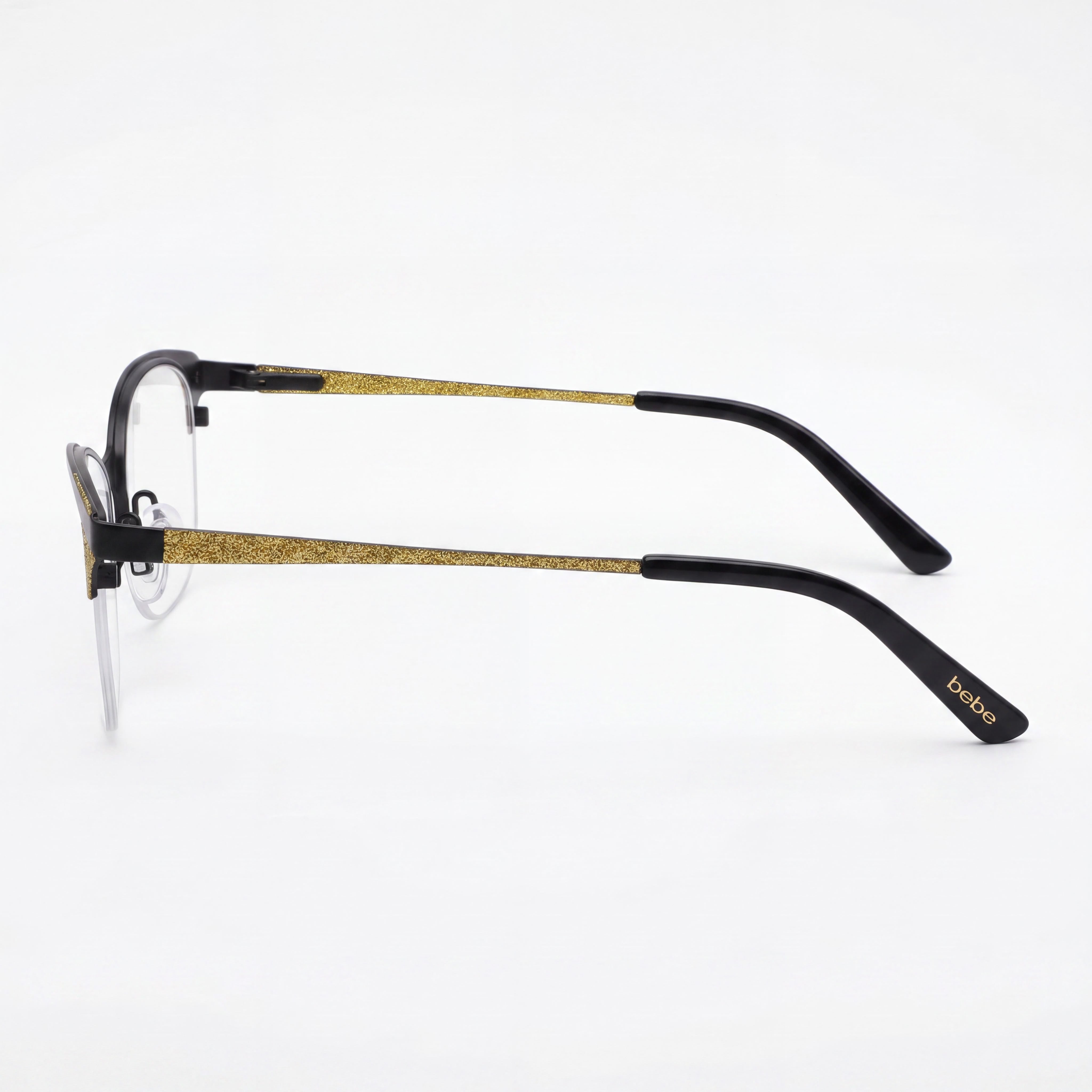 Bebe Bb5204 Men's Jet Metal Frame Eyewear with Clear Polycarbonate Lenses, 52-17-135mm, Photo 2