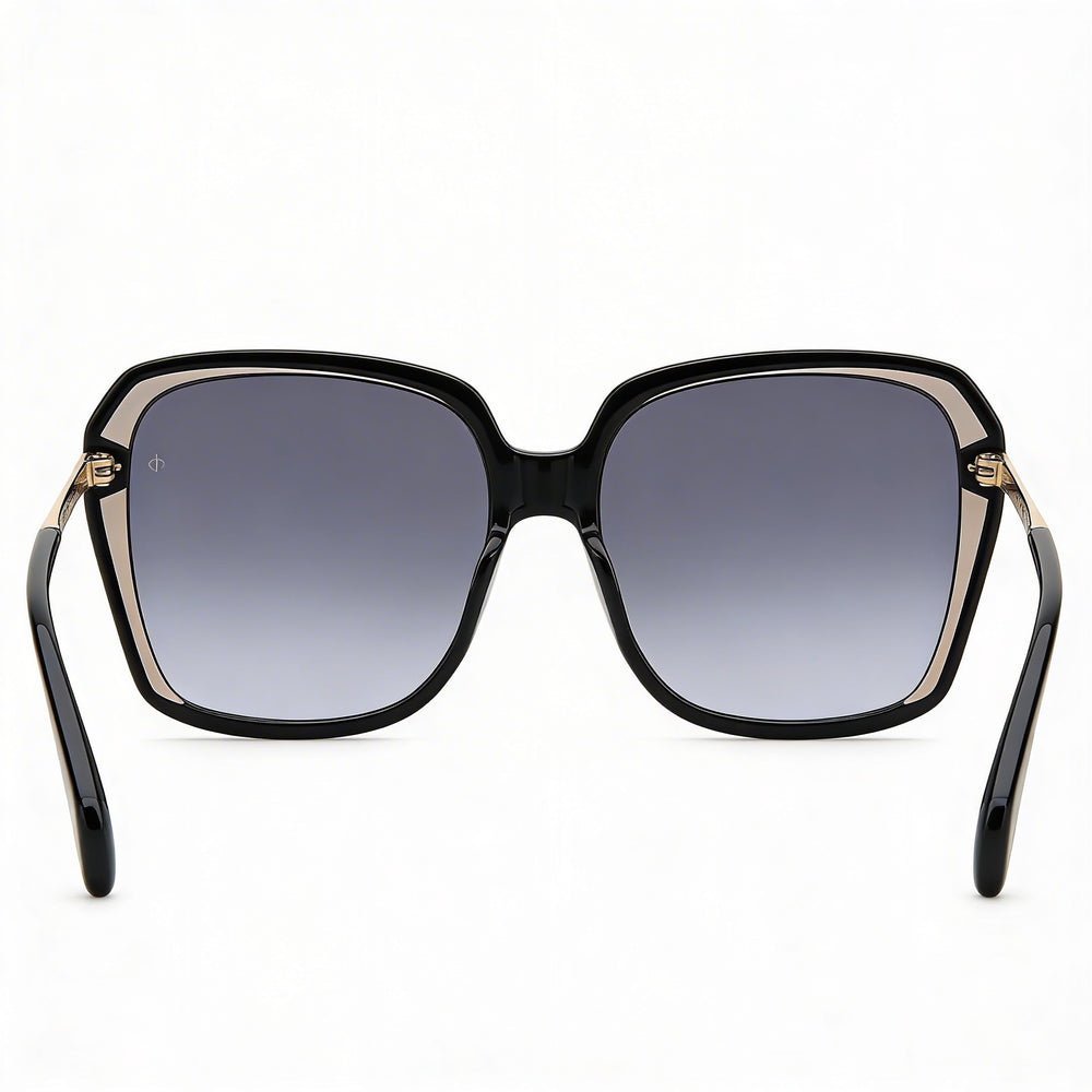 rag & bone Gafas de sol modernas para mujer, montura cuadrada de acetato negro, lentes de policarbonato con protección UV, no polarizadas 57-18-145