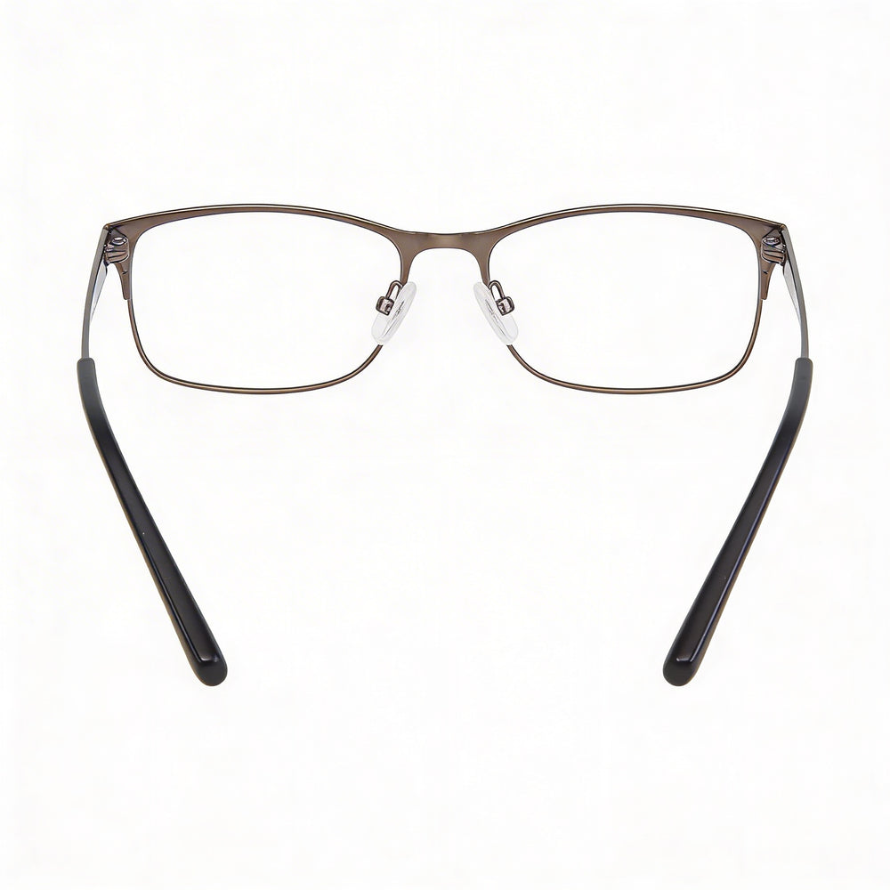 Adensco Men's Prescription Ready Eyeglasses with Clear Demo Lenses - Matte Ruthenium
