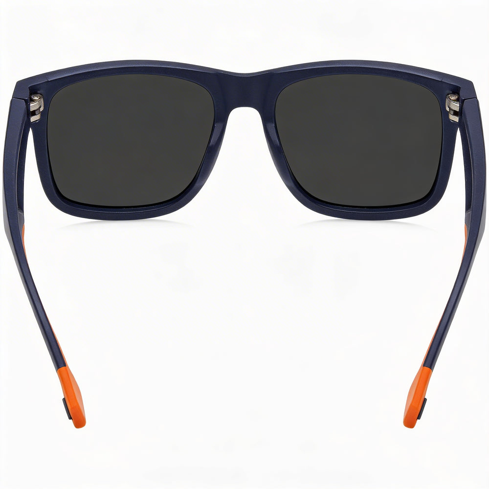 Hugo Boss Classic Matte Blue Orange Grey ECO Polyamide Polarized UV Protection Unisex Sunglasses 55-19-140