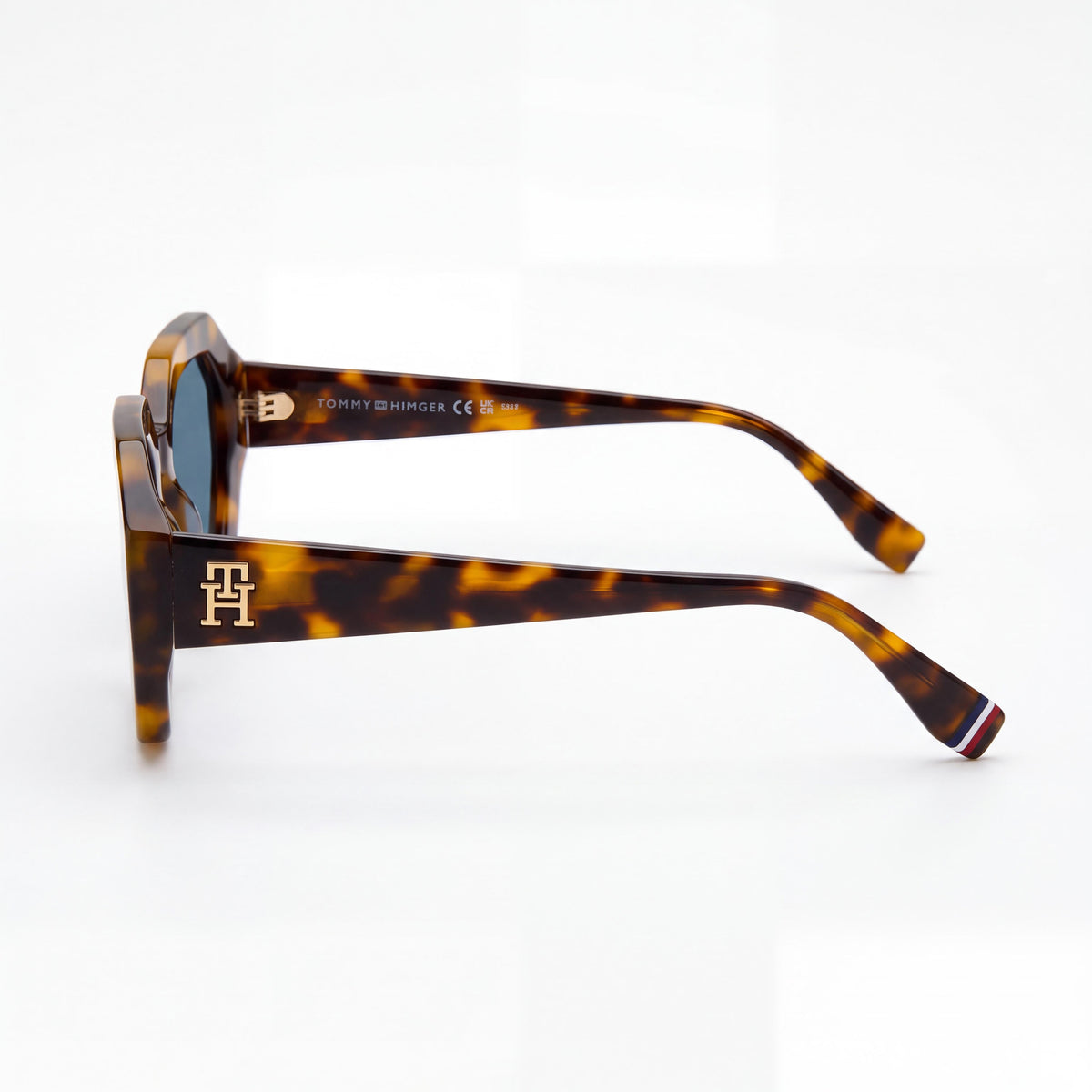 Tommy Hilfiger Gafas de Sol Casual de Acetato para Mujer Amarillas Havana con Montura Azul y Lentes Amarillas con Protección UV de 52mm, Photo 3