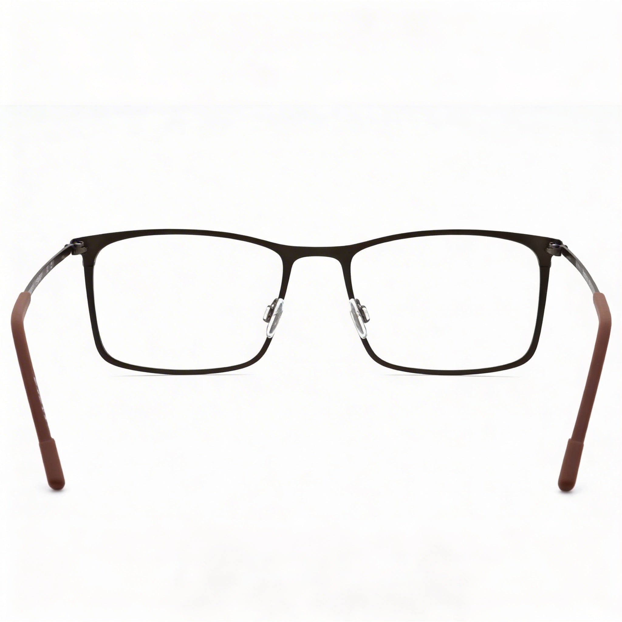 Monturas ópticas Flexon para hombre en color gris plomo mate sepia, con lentes de demostración transparentes, listas para lentes graduadas personalizadas, Photo 3