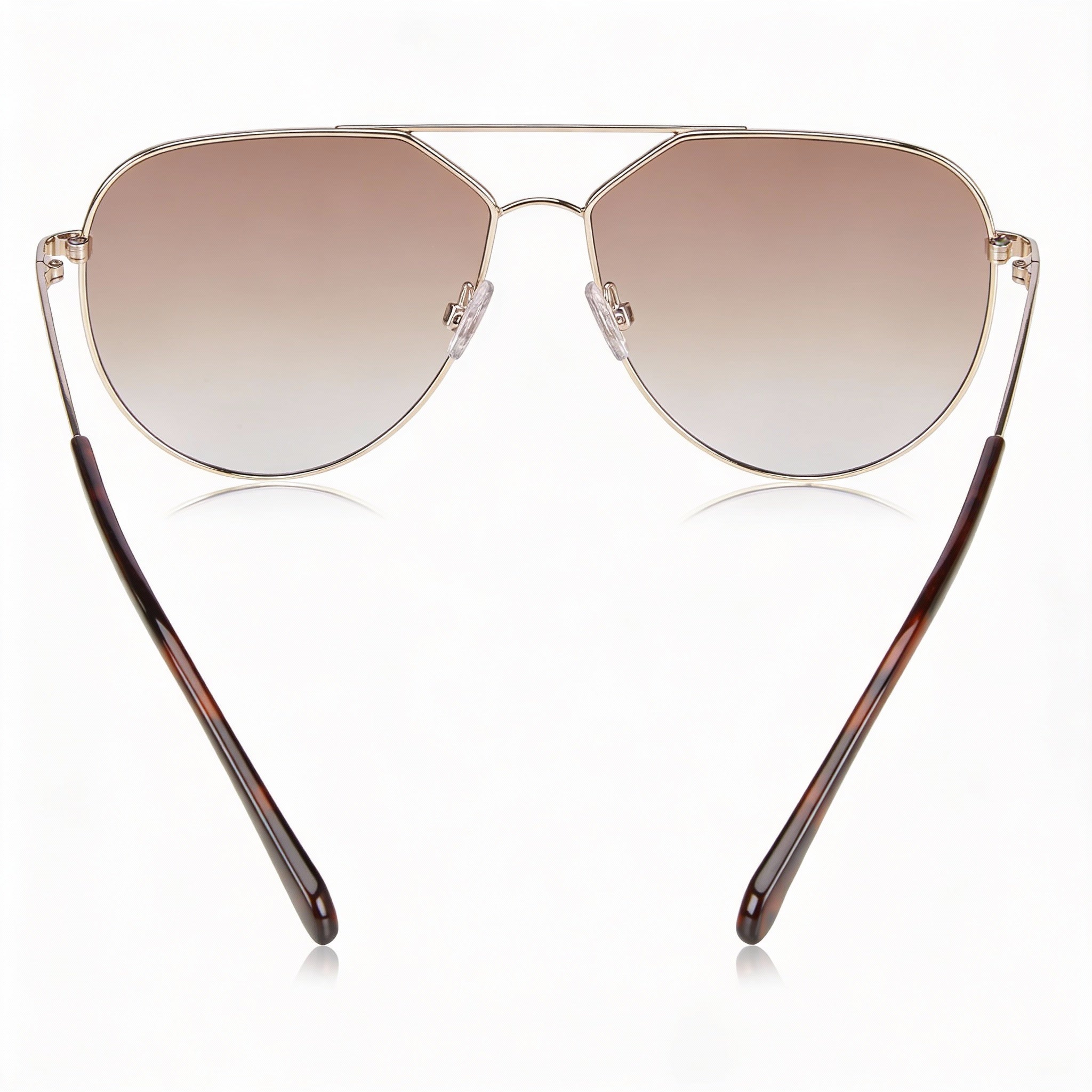 Gafas de sol FOSSIL Classic unisex con montura de acero inoxidable en dorado claro, lentes de 57 mm, puente de 13 mm, patillas de 140 mm, Photo 3