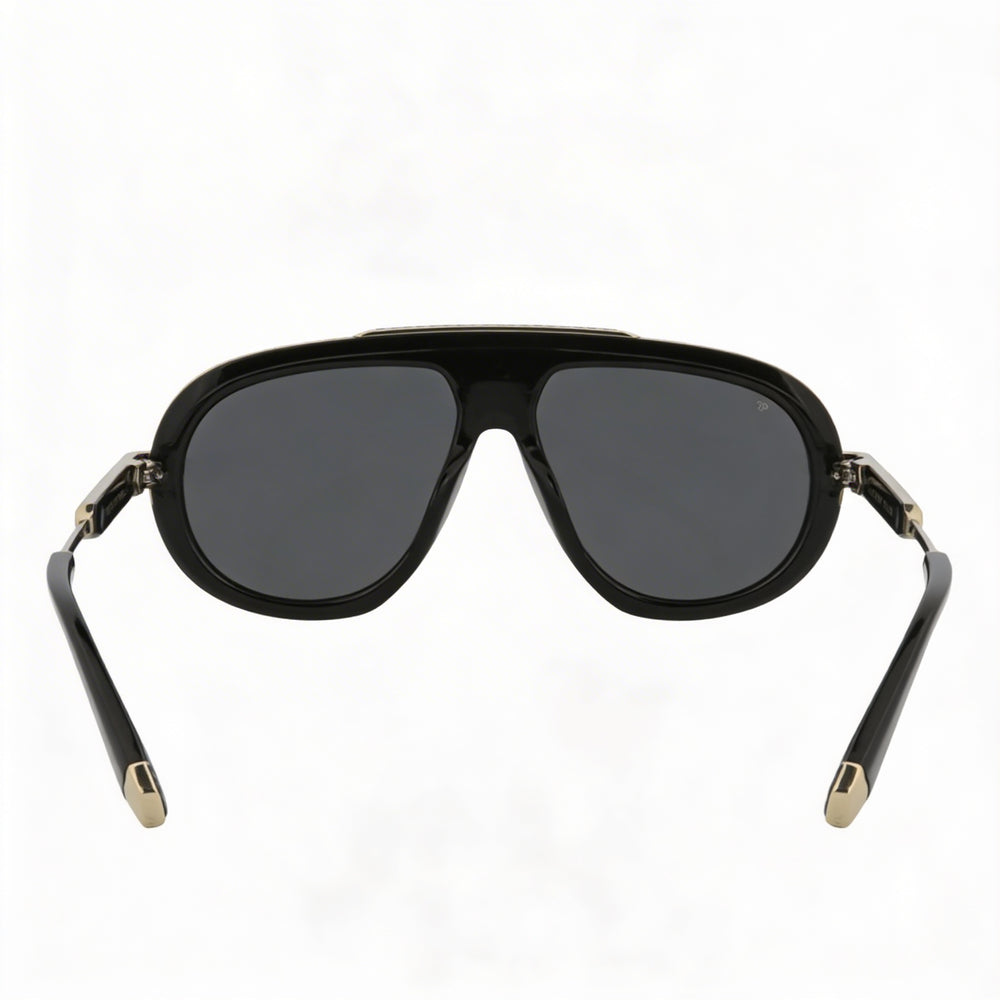 Philipp Plein Spp151m Men's Shiny Black Cellulose Acetate Frame Non-Polarized UV Protection Sunglasses 57