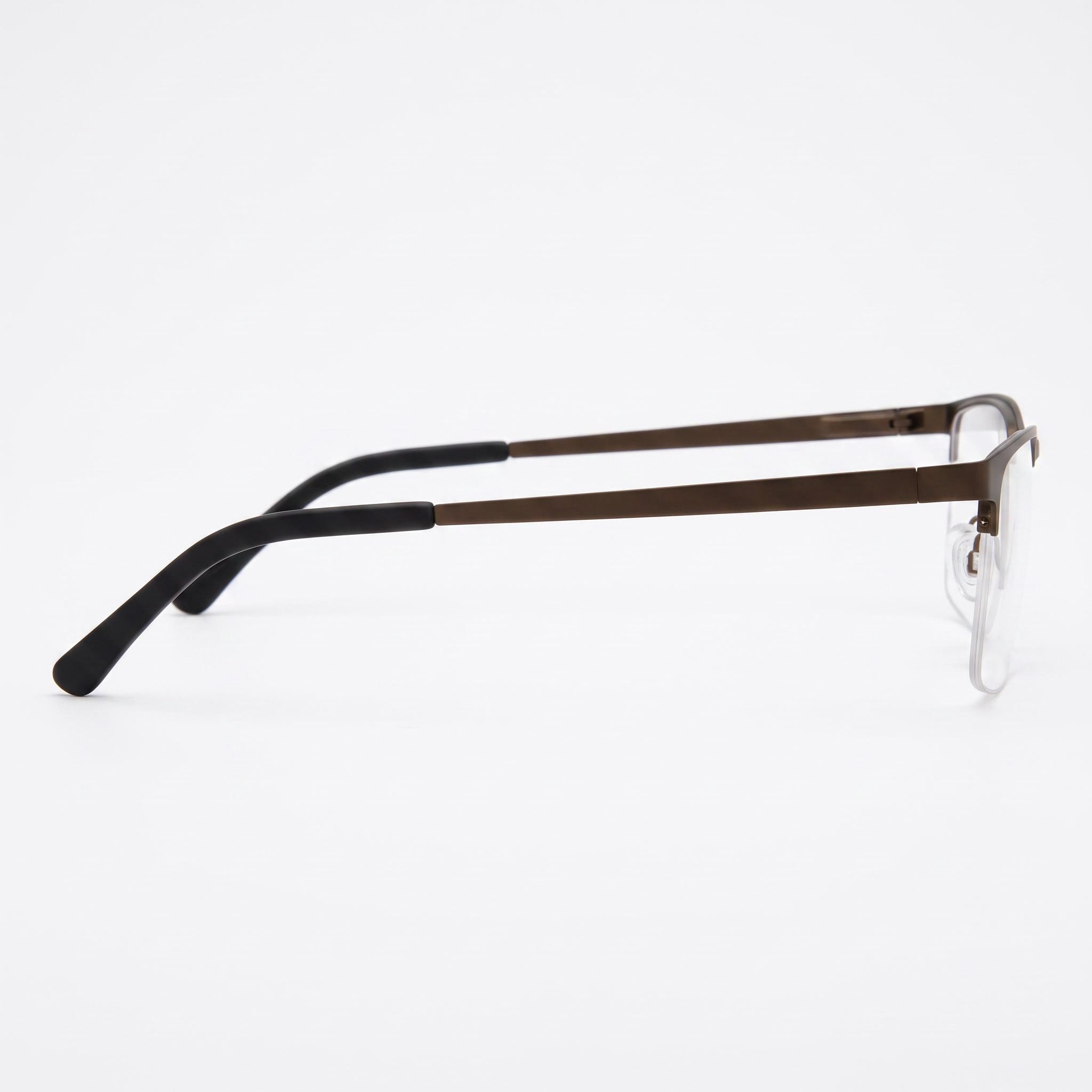 Gafas Chesterfield Ch 113xl para hombre con montura metálica marrón y lentes transparentes, tamaño 55-19-150, Photo 2