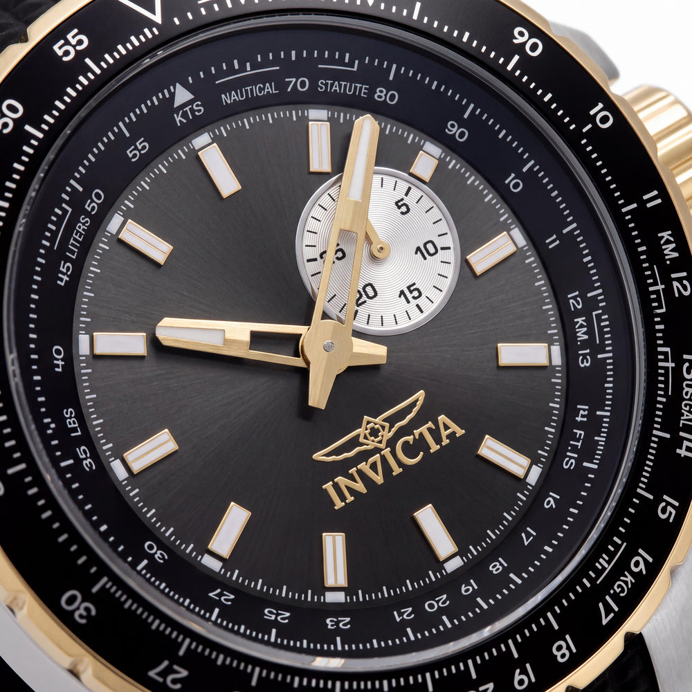 Invicta Aviator 49718 Reloj unisex de cuarzo de precisión con correa de silicona, caja de acero inoxidable y esfera gris, 50 mm