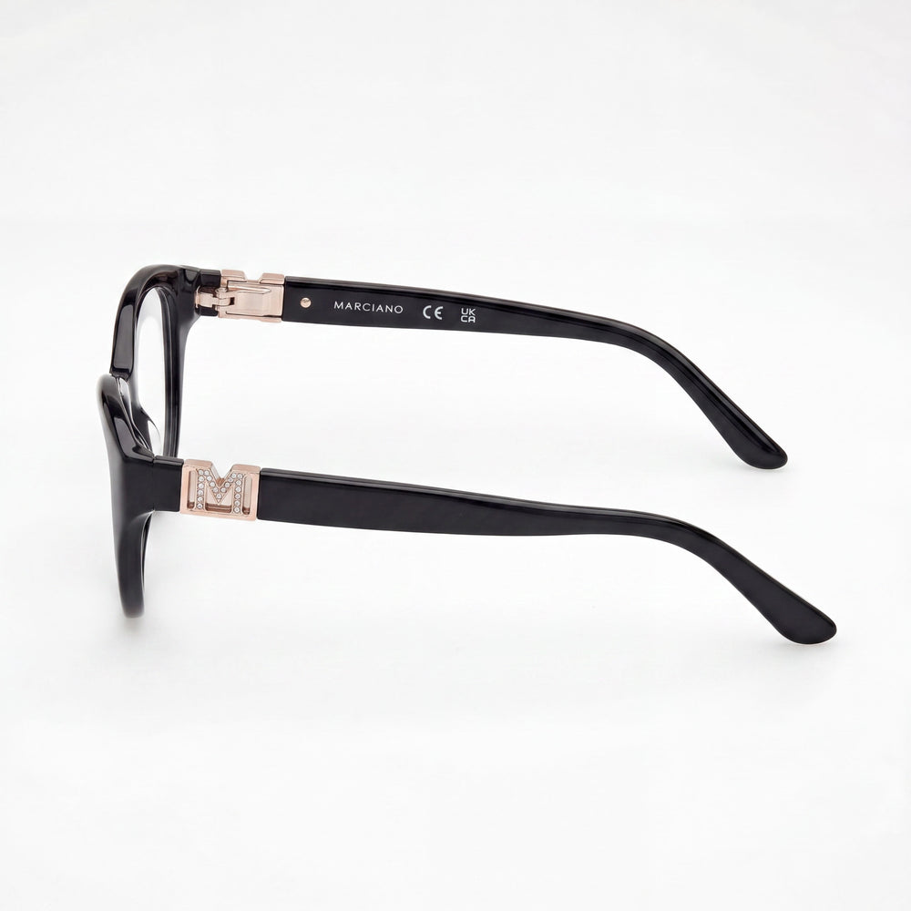Guess Gm50004 Shiny Black Rectangle Eyeglasses for Men, Plastic 52mm