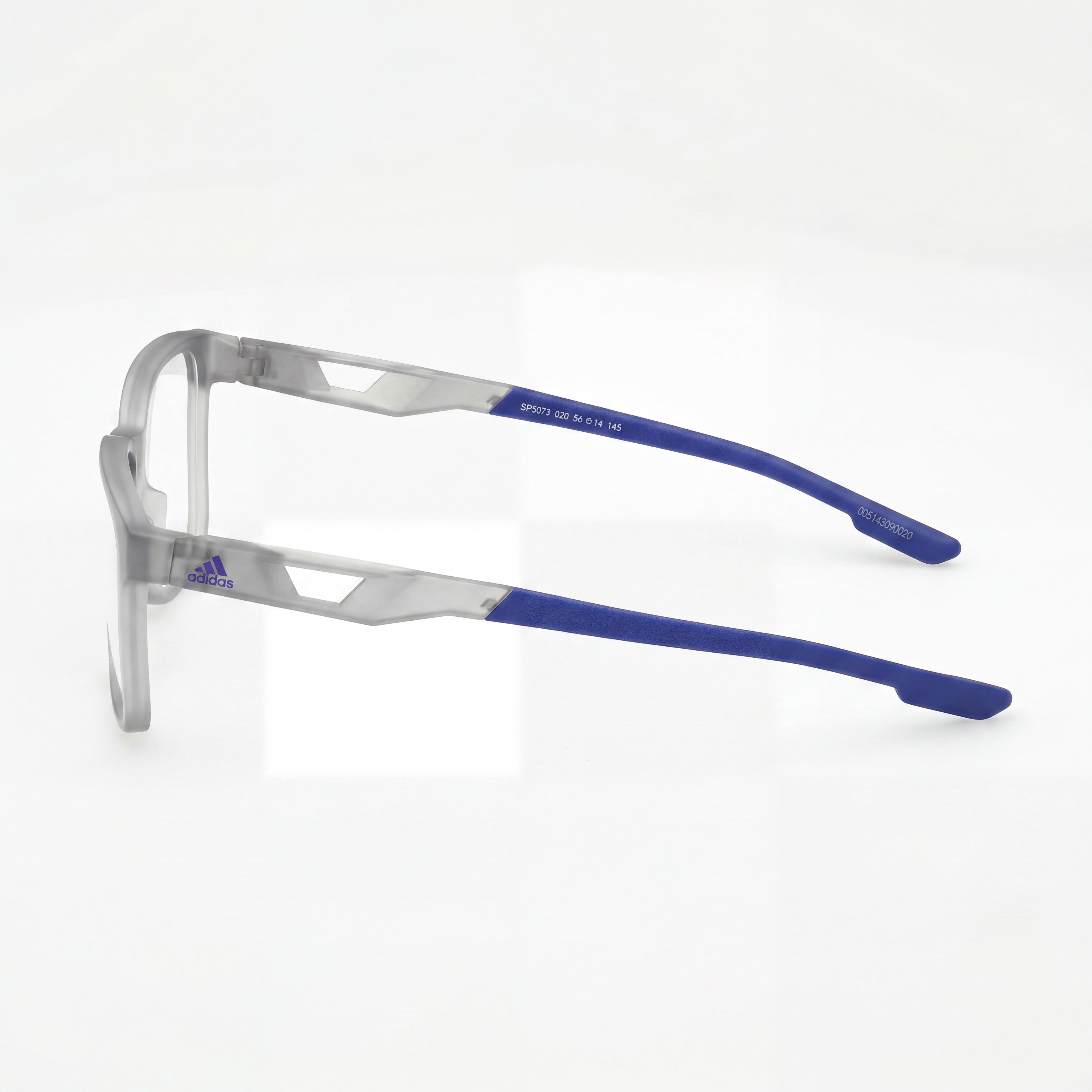 Gafas Adidas redondas para hombre con montura de plástico gris y lentes de plástico transparente, tamaño 58-14-145, Photo 2