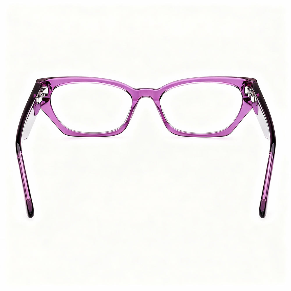 GUESS Modern Women's Violet Plastic Frame Eyeglasses, Clear Polycarbonate Lenses, 51-16-145
