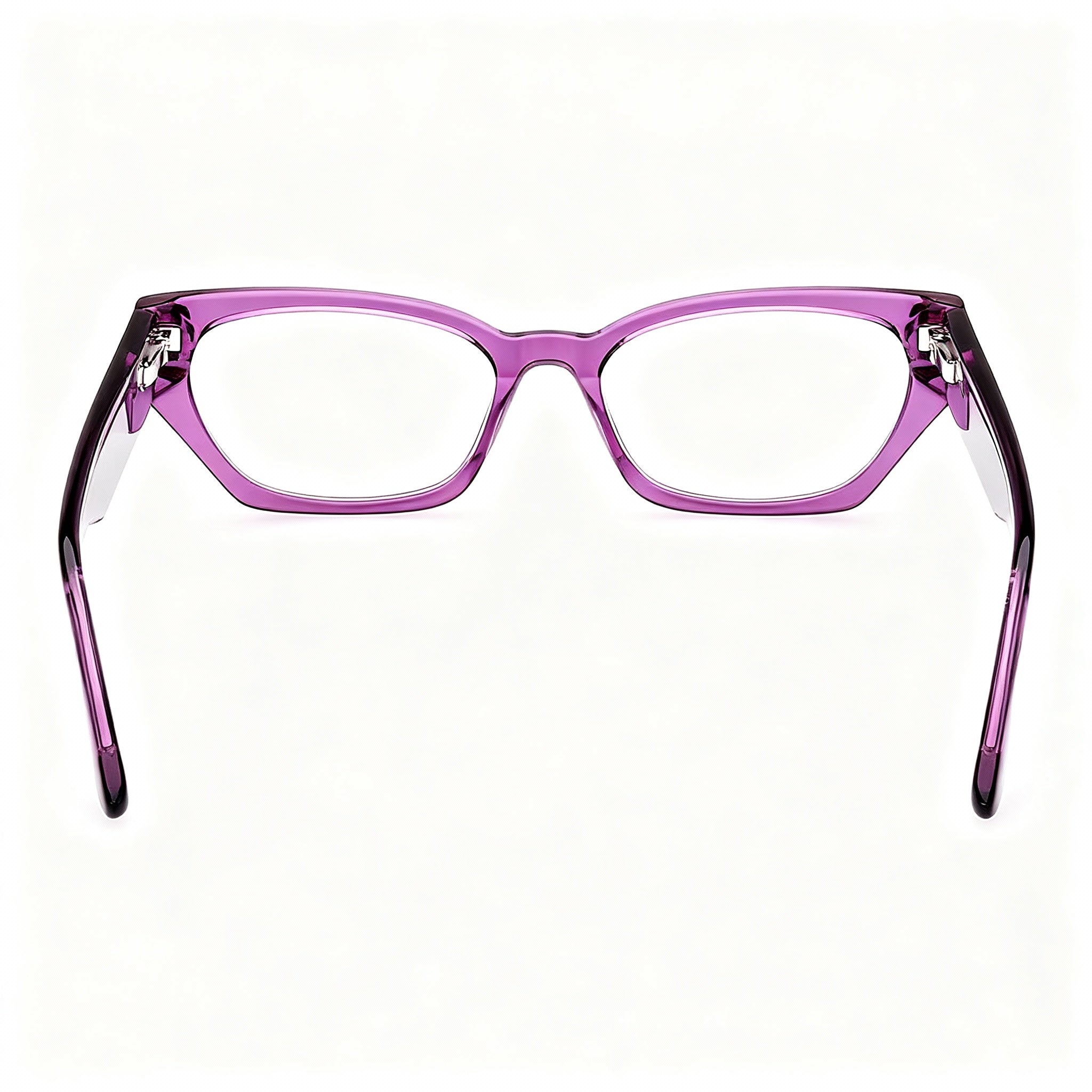 GUESS Modern Women's Violet Plastic Frame Eyeglasses, Clear Polycarbonate Lenses, 51-16-145, Photo 3