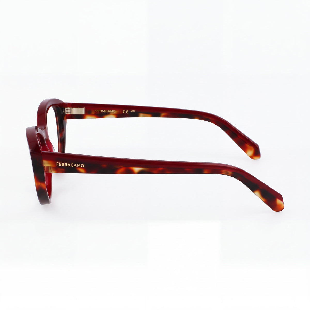 Ferragamo Sf3011 Women's Acetate Frame Eyewear, Opaline Burgundy Red Tortoise, 53-17-140, Photo 3