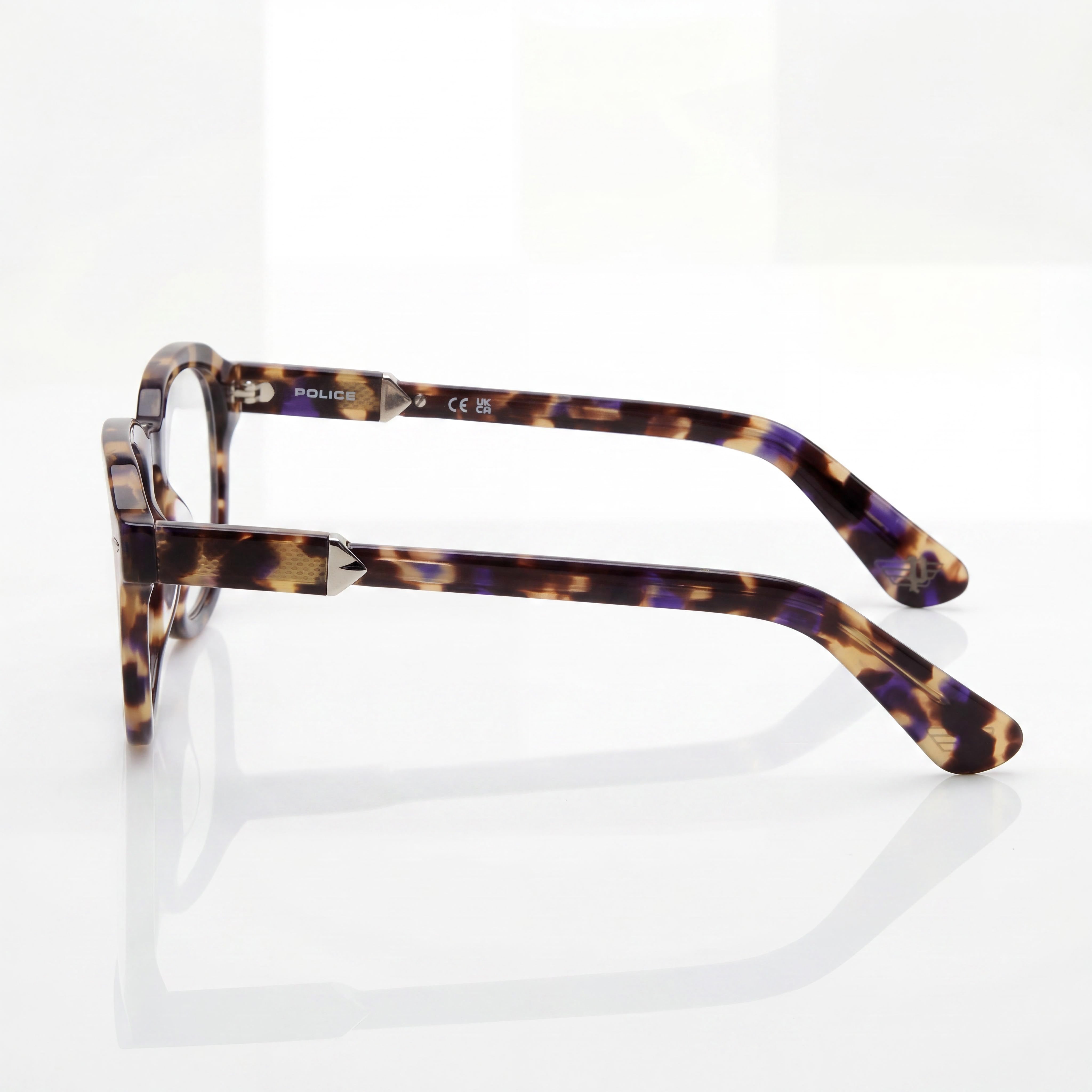 Police classical Men's Yellow Spotted Havana & Shiny Brown Acetate Polycarbonate Lens Sunglasses 50mm, Photo 3