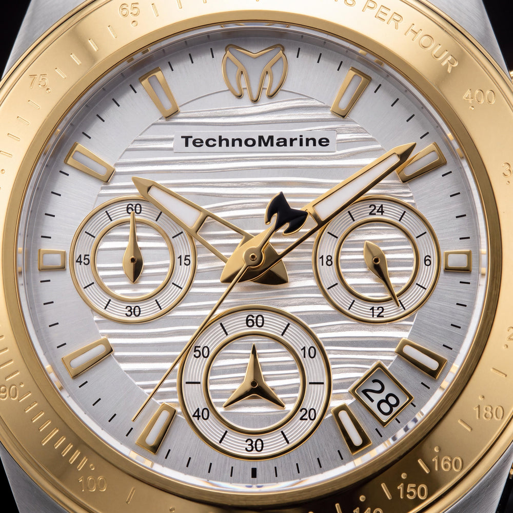 TechnoMarine TM-219027 Manta Women's Gold-Tone Chronograph Sapphire Crystal Quartz Watch 38mm