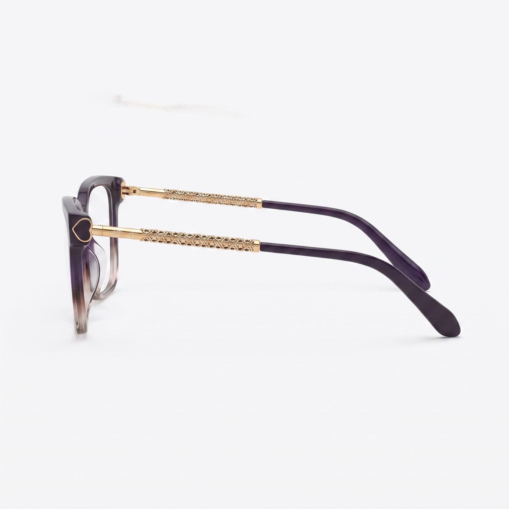 Chopard Casual VCH333W Women's Full Rim Square Violet Gold-Logo Acetate Metal Eyewear 55mm, Photo 3