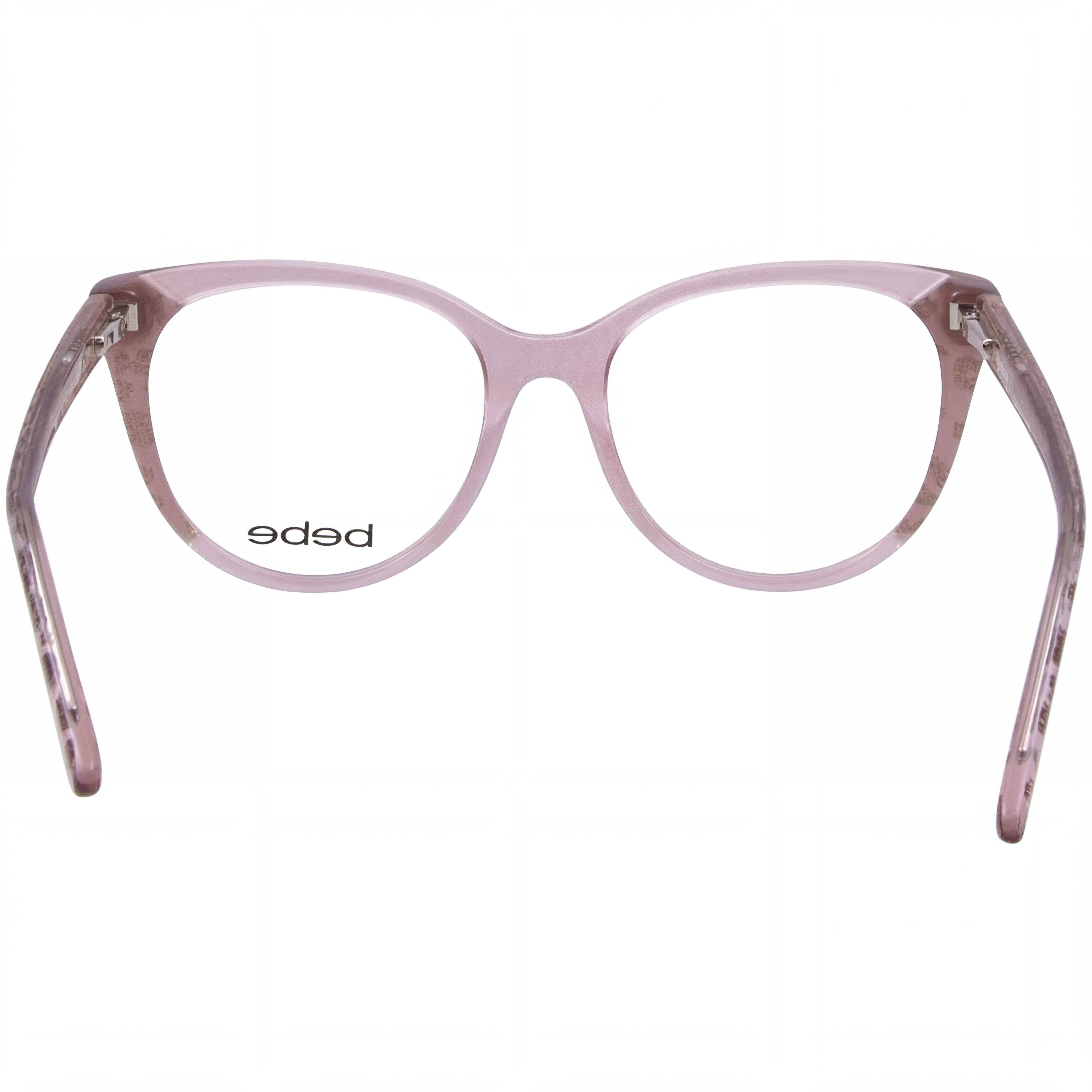 bebe Bb5208 Women's Full Rim Cat Eye Eyeglasses, Topaz Animal Acetate Frame, Lens Width 52mm, Bridge 17mm, Temple 135mm, Photo 3