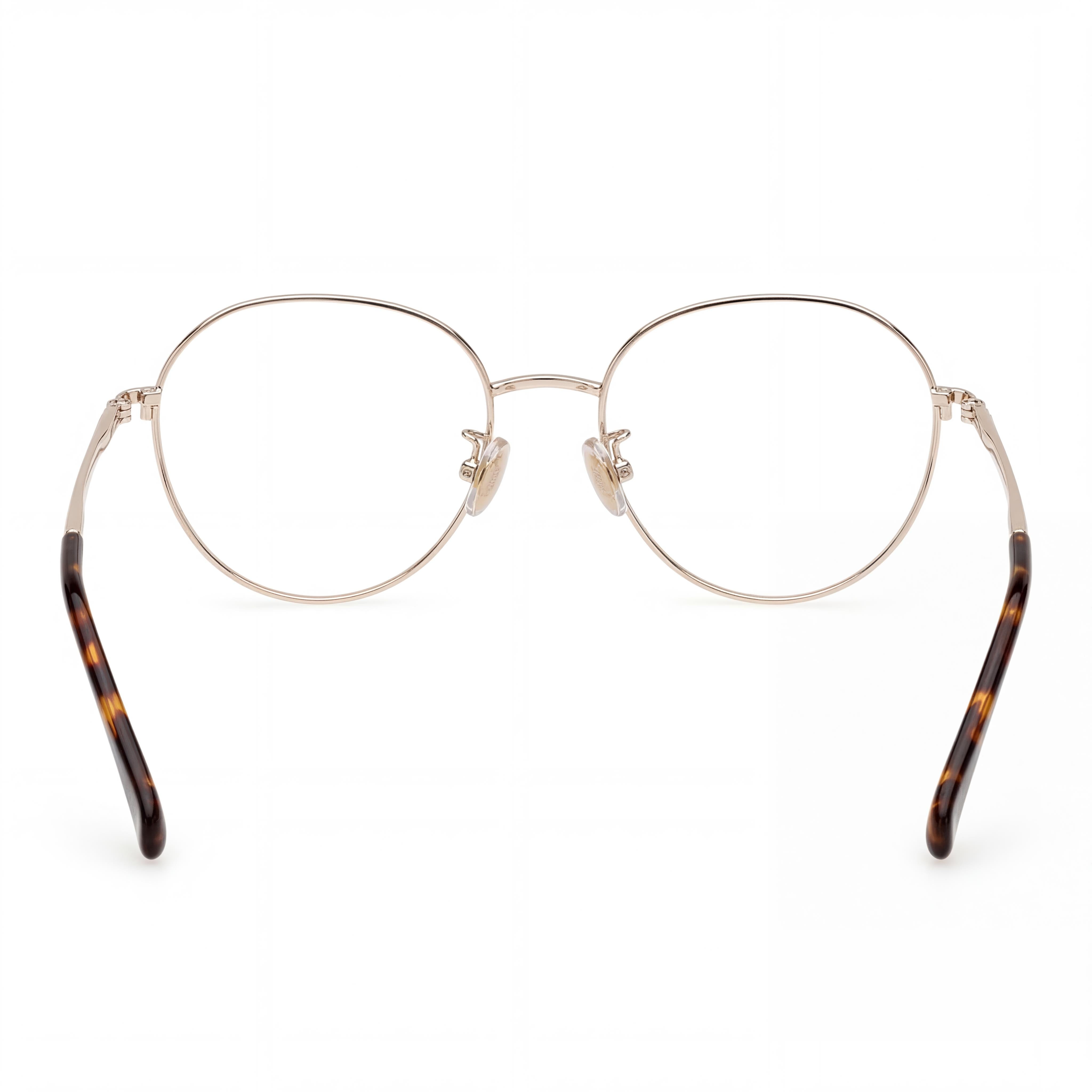 MaxMara Modern Women's Eyeglasses with Metal Full Rim Frame in Pale Gold Dark Havana Lens Width 54mm, Photo 3