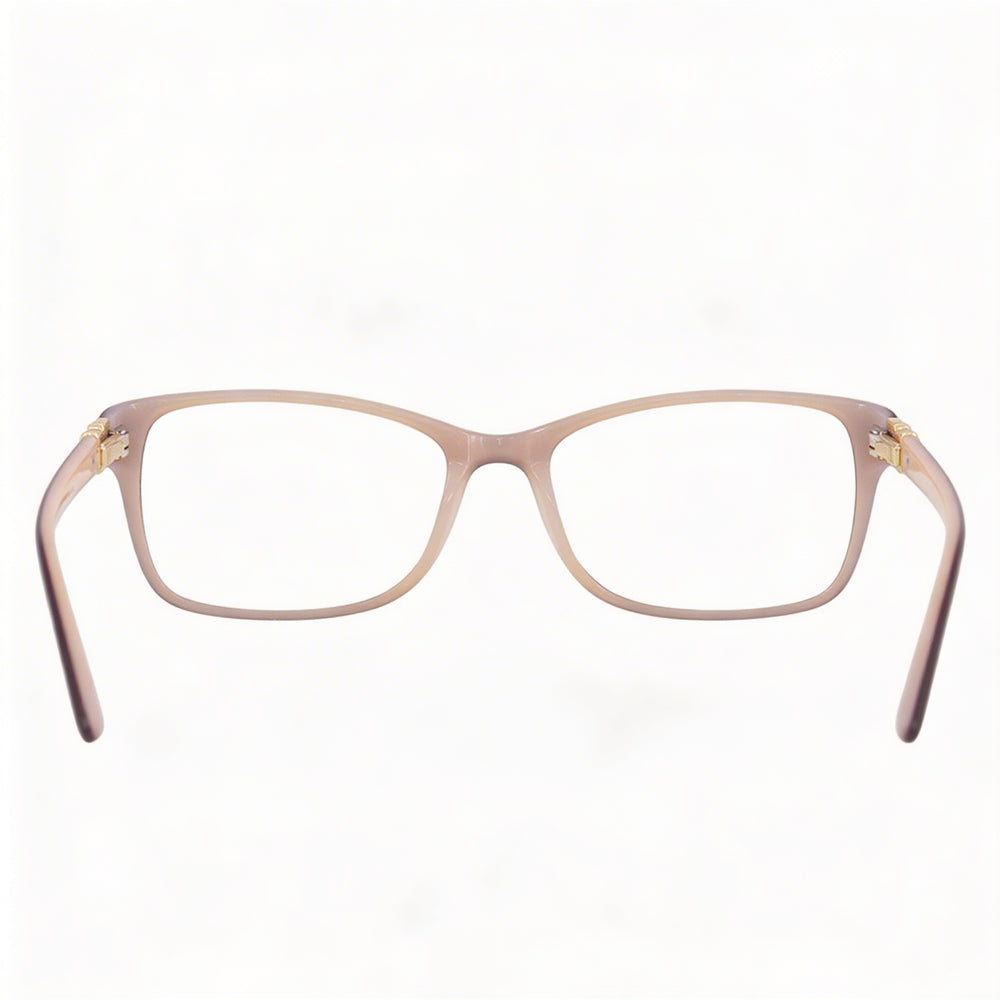 bebe Bb5133 Armazón de gafas de metal marrón para mujer con lentes transparentes, 53 mm de ancho de lente, 16 mm de puente, 135 mm de patilla