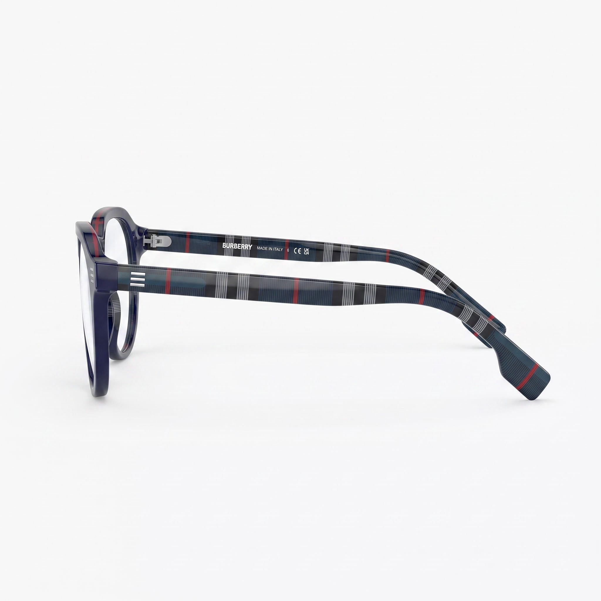 Gafas BURBERRY Be 2368 para hombre, montura de plástico a cuadros en azul marino, 54 mm, Photo 2