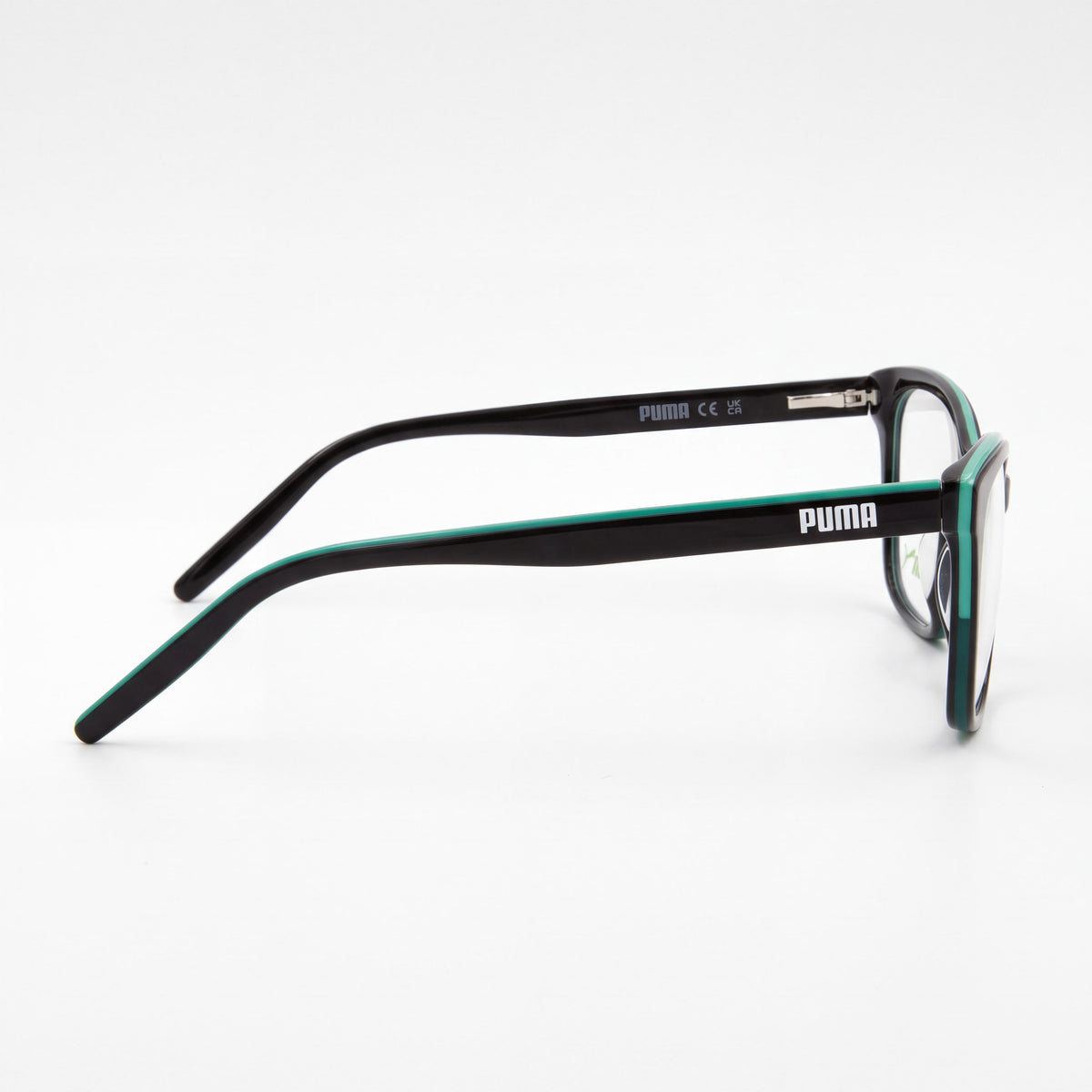 Gafas graduadas PUMA Pu0240o-008 para mujer, forma ojo de gato, de plástico, color negro transparente, 53 mm, Photo 3
