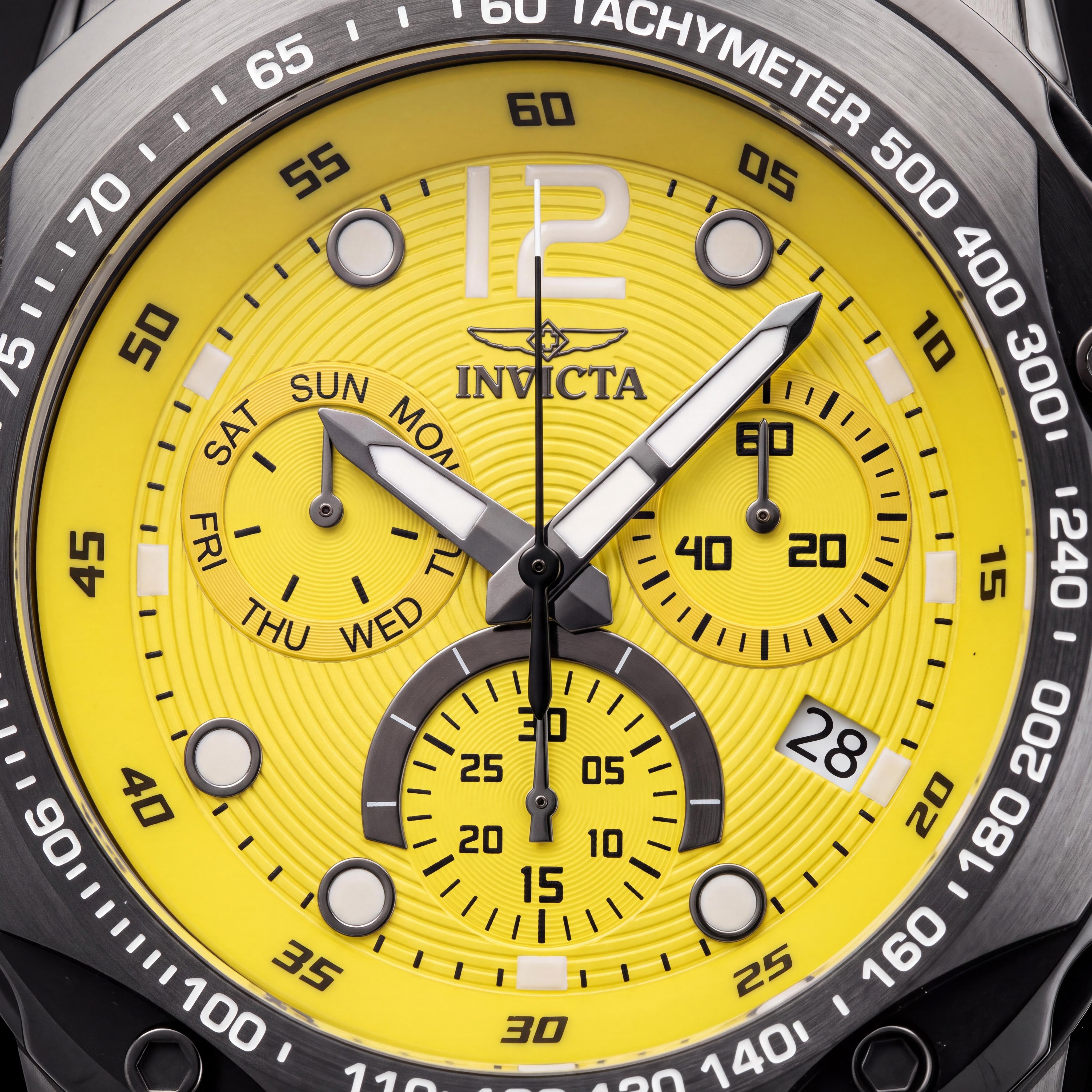Reloj Invicta Speedway 48908 Unisex de acero inoxidable con esfera amarilla de cuarzo de 51 mm, Photo 2