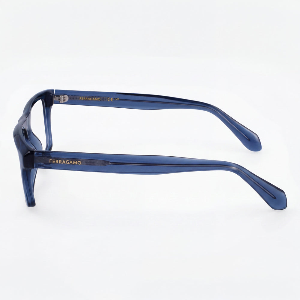Gafas de sol polarizadas transparentes azules metálicas Ferragamo Sf2988 para hombre de 54 mm