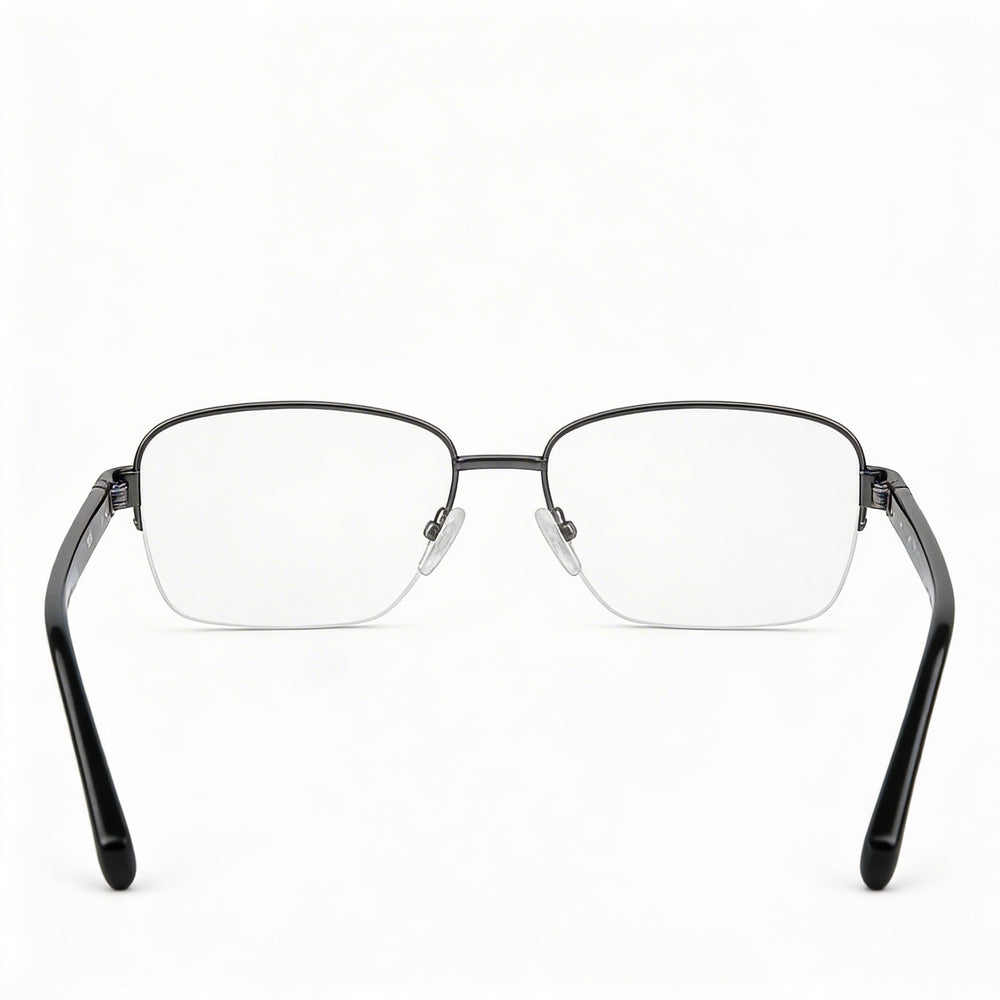 Pierre Cardin Men's Metal Spectacle Frames, Dark Ruthen with Clear Plastic Lenses, Size 56-18-140