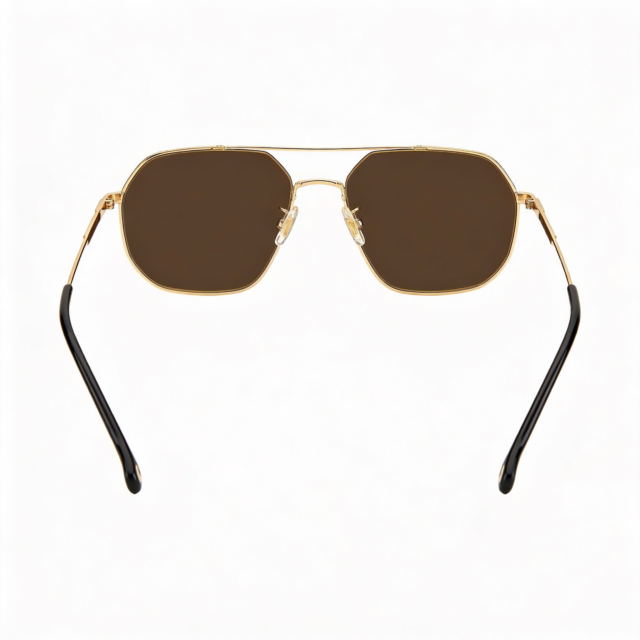 Gafas de sol Carrera Classic unisex de acero inoxidable dorado con lentes marrón oscuro y protección UV de 58 mm, Photo 3