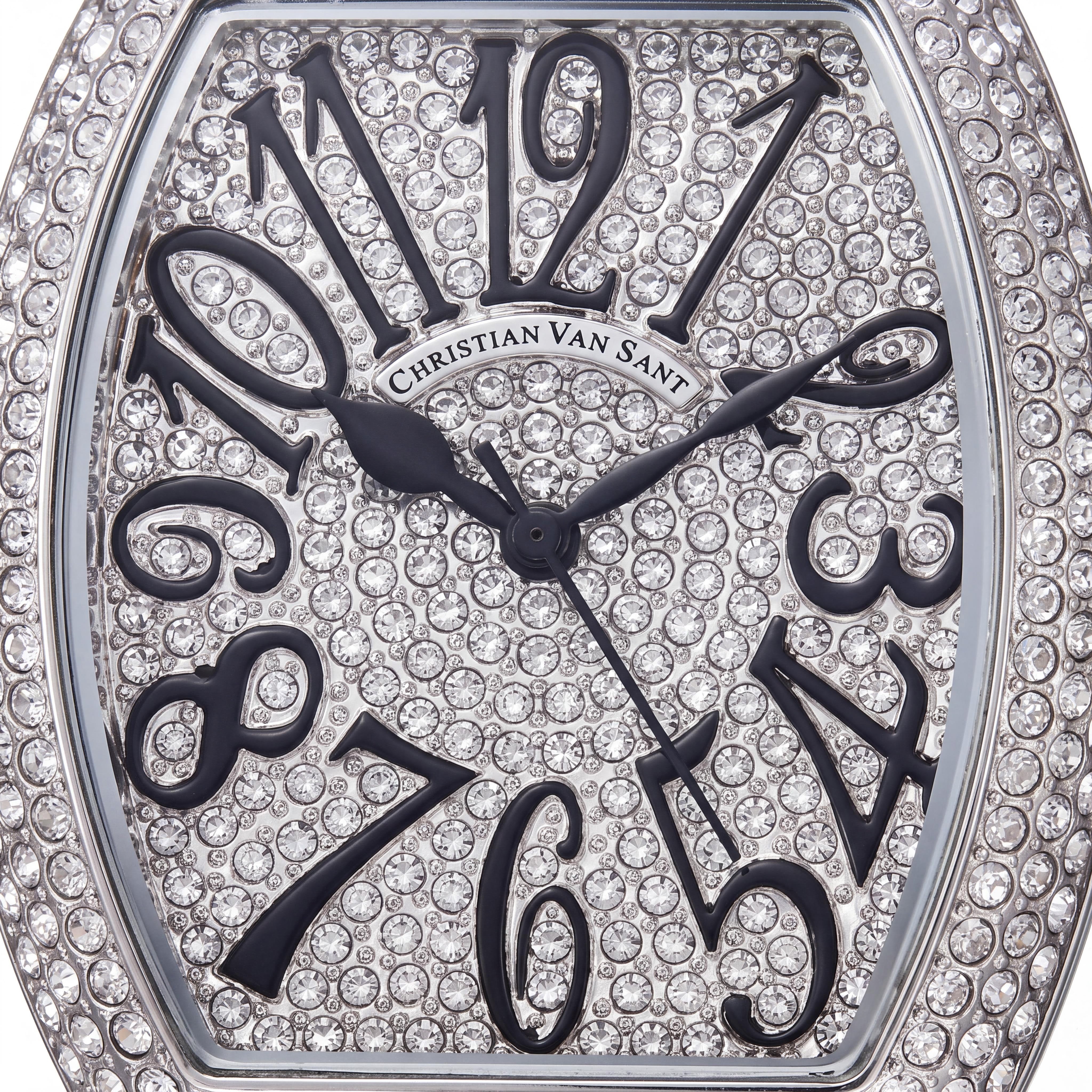 Christian Van Sant CV4821W Quartz Movement Women's White Watch with Crystals, Timer, Slide-Rule, Water Resistance & Scratch Resistant Mineral Crystal, Photo 2