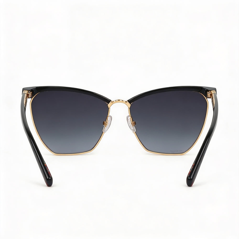 Gafas de sol M Missoni para mujer, montura metálica con degradado negro y dorado, cuadradas, con protección UV, 60 mm