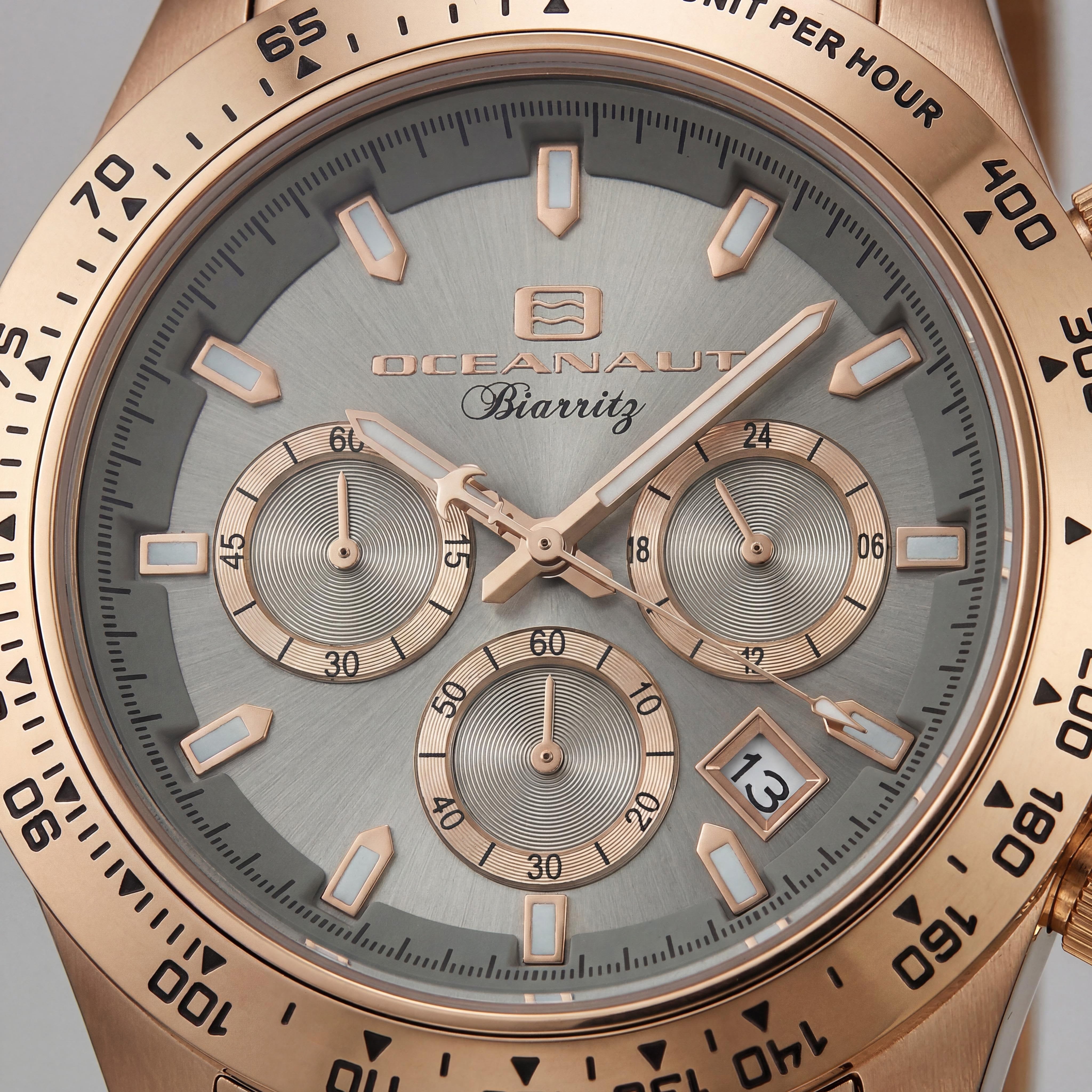 Oceanaut OC6118 Biarritz Men's 100m Water Resistant Chronograph Rose Gold Grey Stainless Steel Watch 44mm, Photo 2