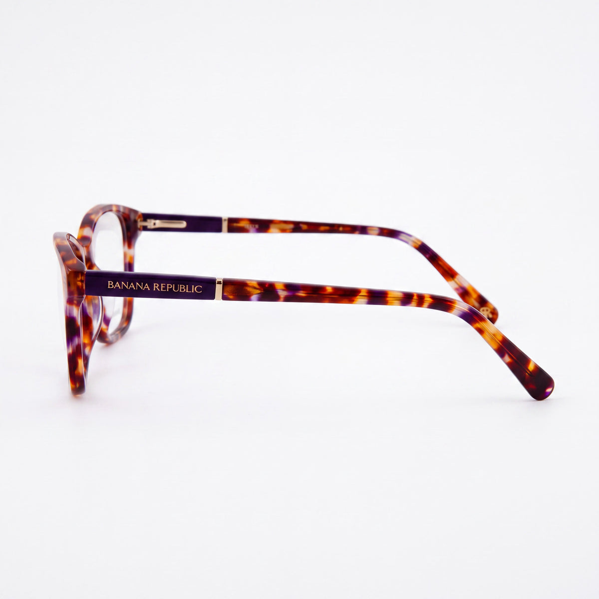 BANANA REPUBLIC Bree Gafas para Hombre Color Marrón Violeta, Listas para Receta, con Lentes de Demostración Transparentes de Policarbonato, 51mm, Photo 3