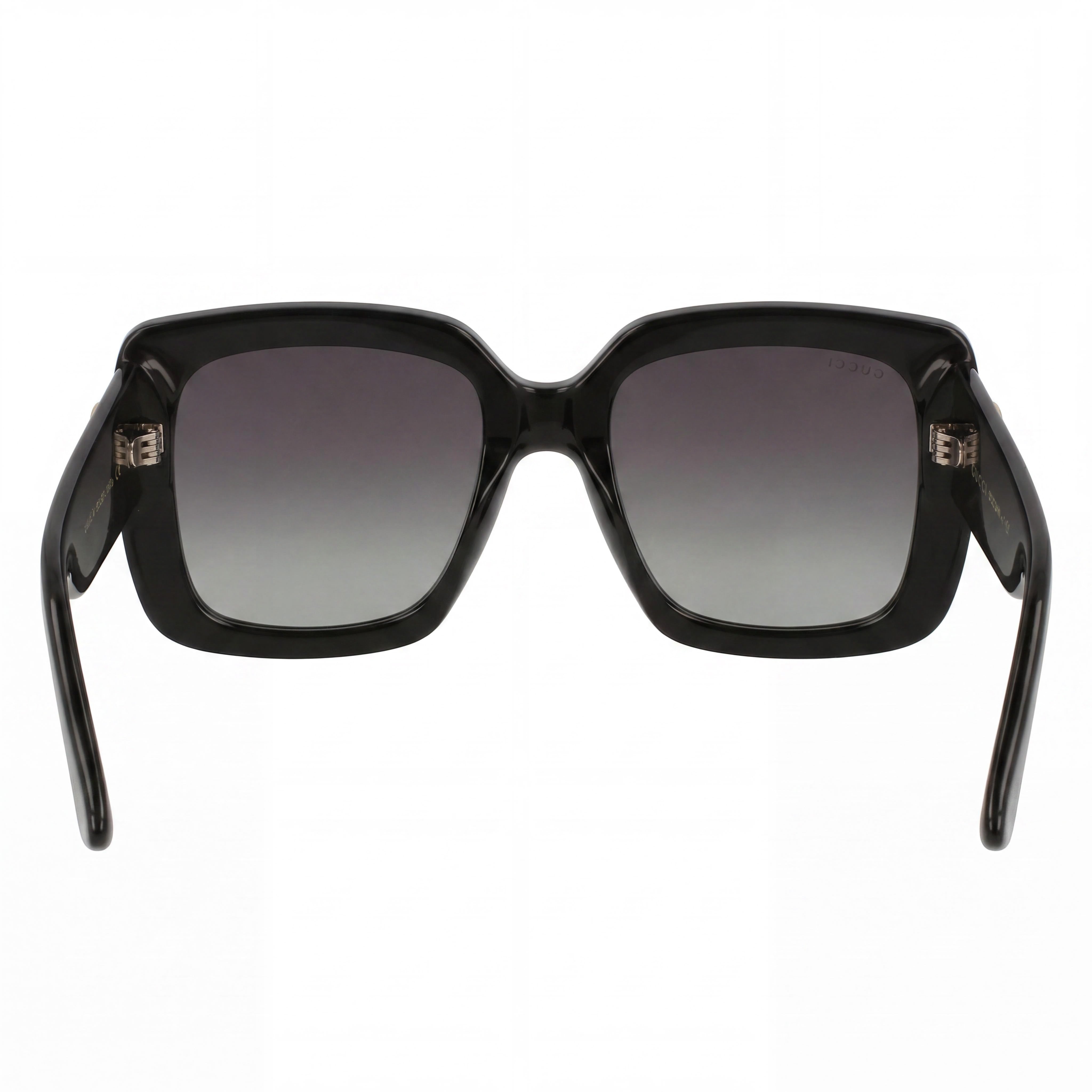 Gucci GG0141SN Women's Black Plastic Full Rim Square Frame Non-Polarized Grey Gradient Sunglasses 53mm, Photo 4