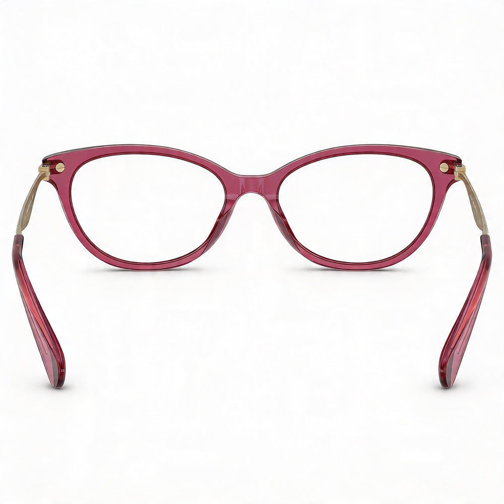 Gafas COACH Hc6245u de mujer con montura de plástico burdeos transparente y lente de policarbonato, ajuste universal, 53mm
