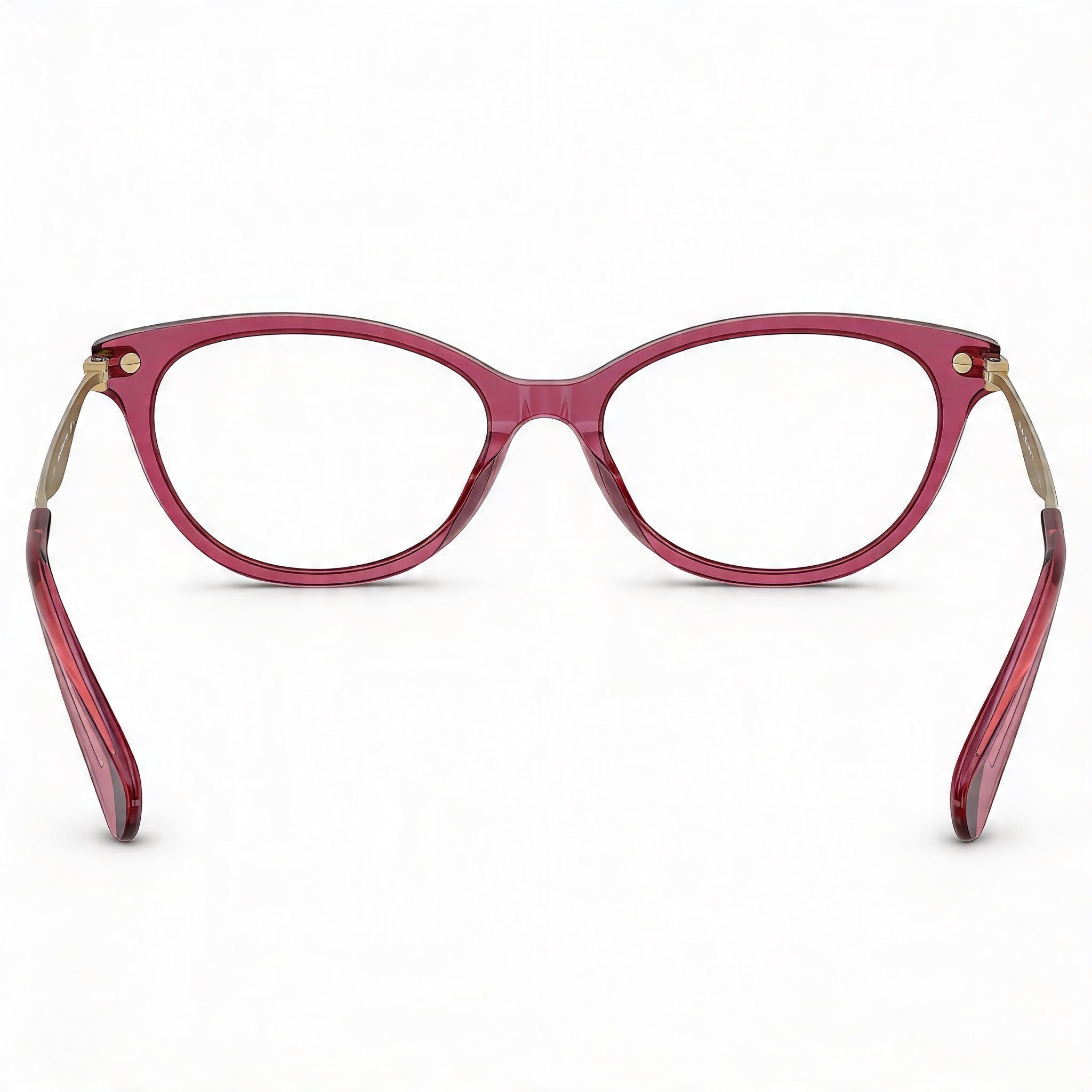 COACH Hc6245u Universal Fit Women's Transparent Burgundy Plastic Frame Eyeglasses with Polycarbonate Lens 53mm, Photo 3