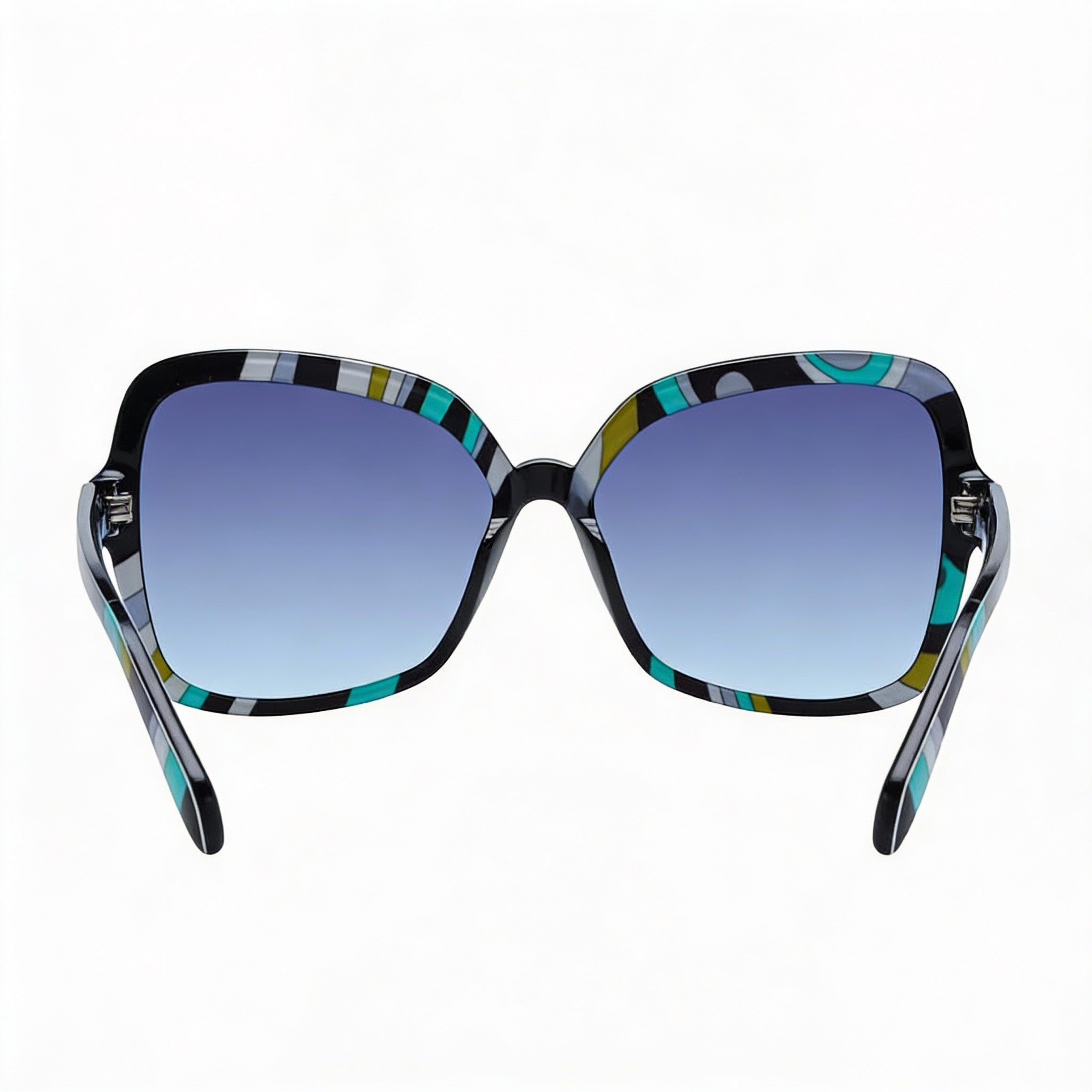 Emilio Pucci Classic Women's Multicolored Plastic Frame Sunglasses with Grey Non-Polarized UV Protected Lenses, Photo 3