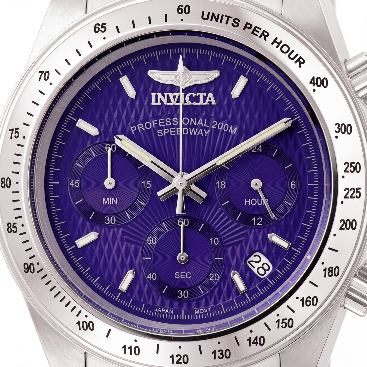 Invicta Speedway 9329 Men's 39mm Stainless Steel Blue Dial Quartz Chronograph 200M Water Resistant Watch, Photo 2