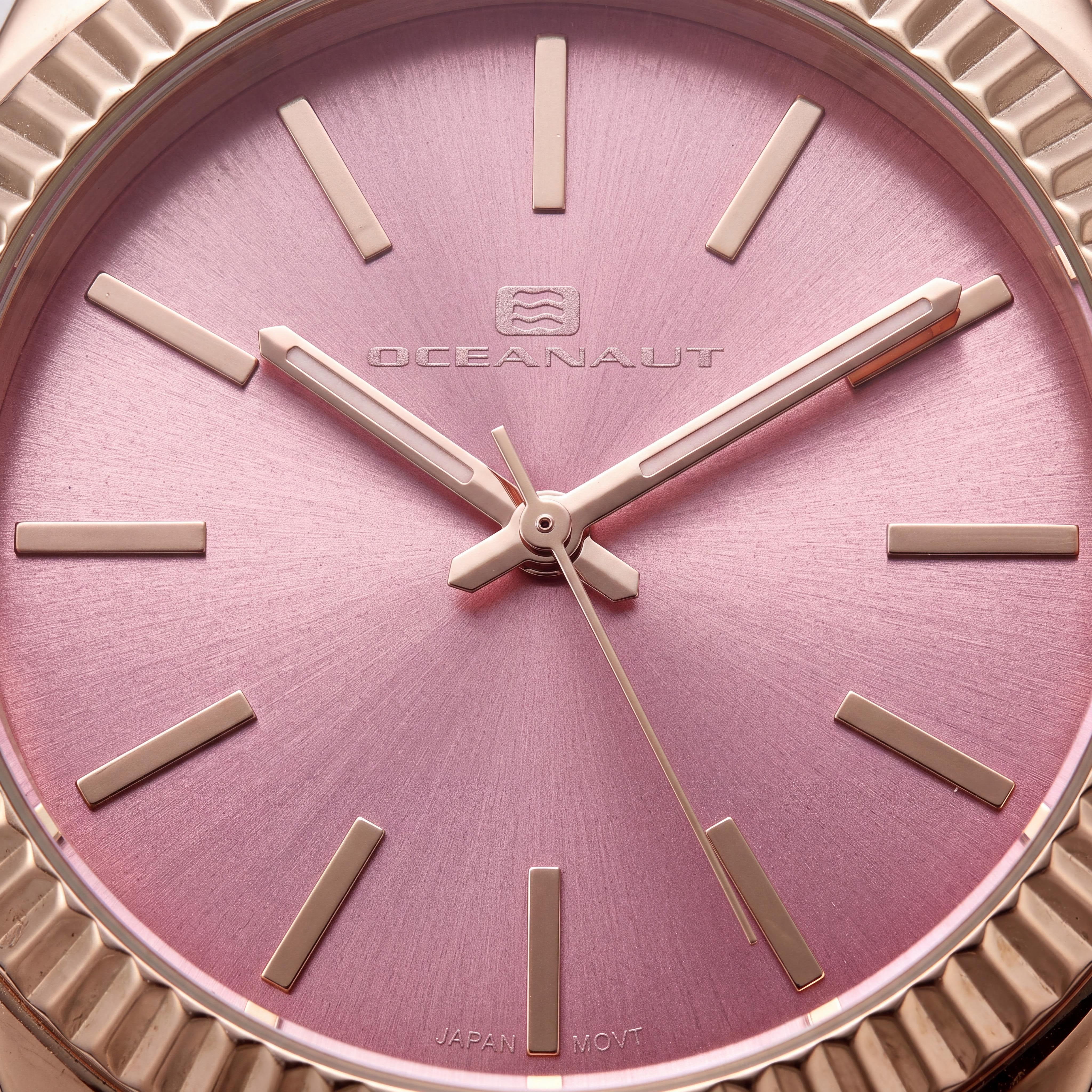 Oceanaut OC7413 Women's Quartz Movement Watch with Pink Dial, Stainless Steel Bracelet, Water Resistant, 38mm, Photo 2