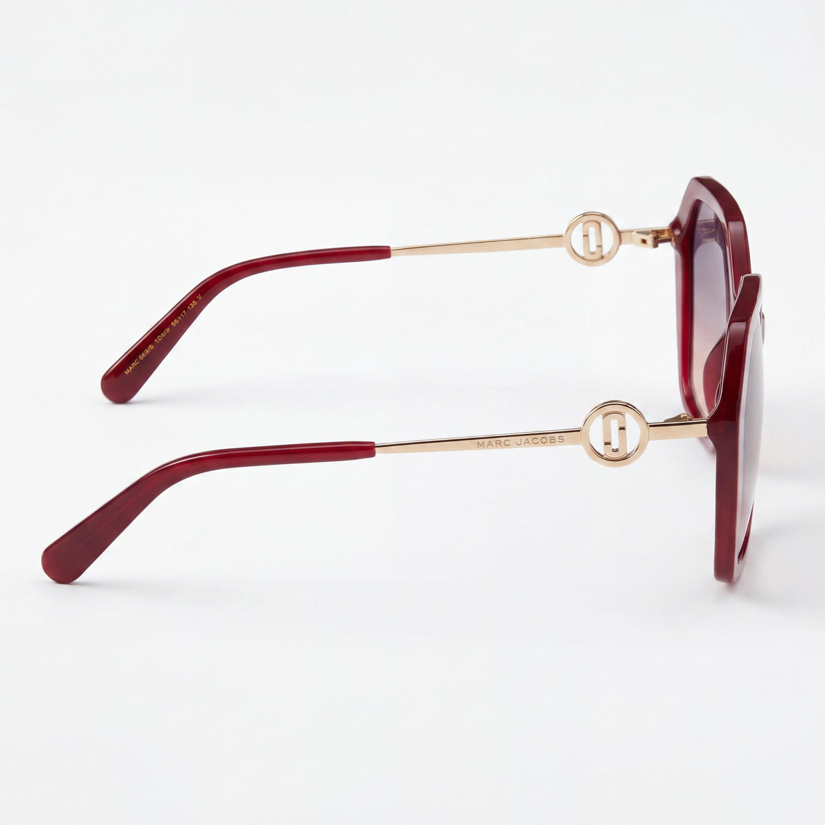 Gafas de sol Marc Jacobs Fashion para mujer, acetato, montura roja, lentes gris fucsia, protección UV, no polarizadas, 57 mm, Photo 3