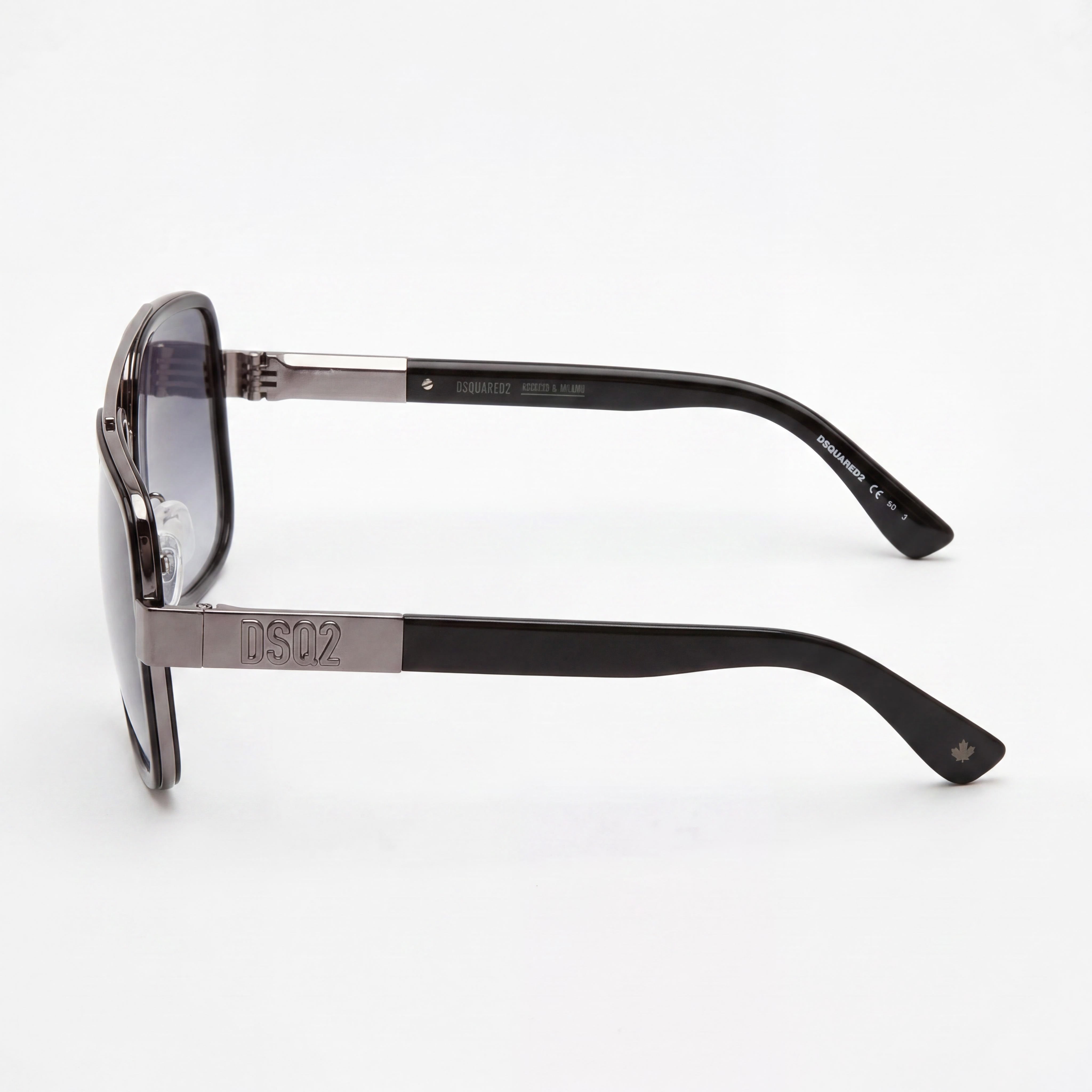 Gafas de sol Dsquared2 D2 0060/s Modern para hombre, cuadradas, de acetato negro rutenio oscuro, con doble puente y protección UV, no polarizadas, 58-19-140, Photo 2